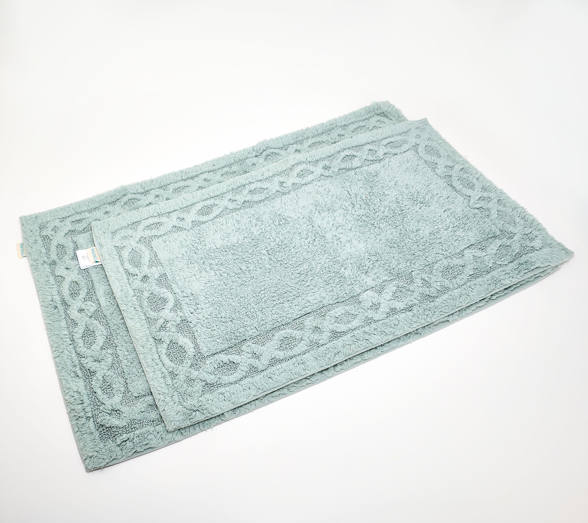 "As Is" Waverly Set/2 Cotton Lattice Frame Bath Mats