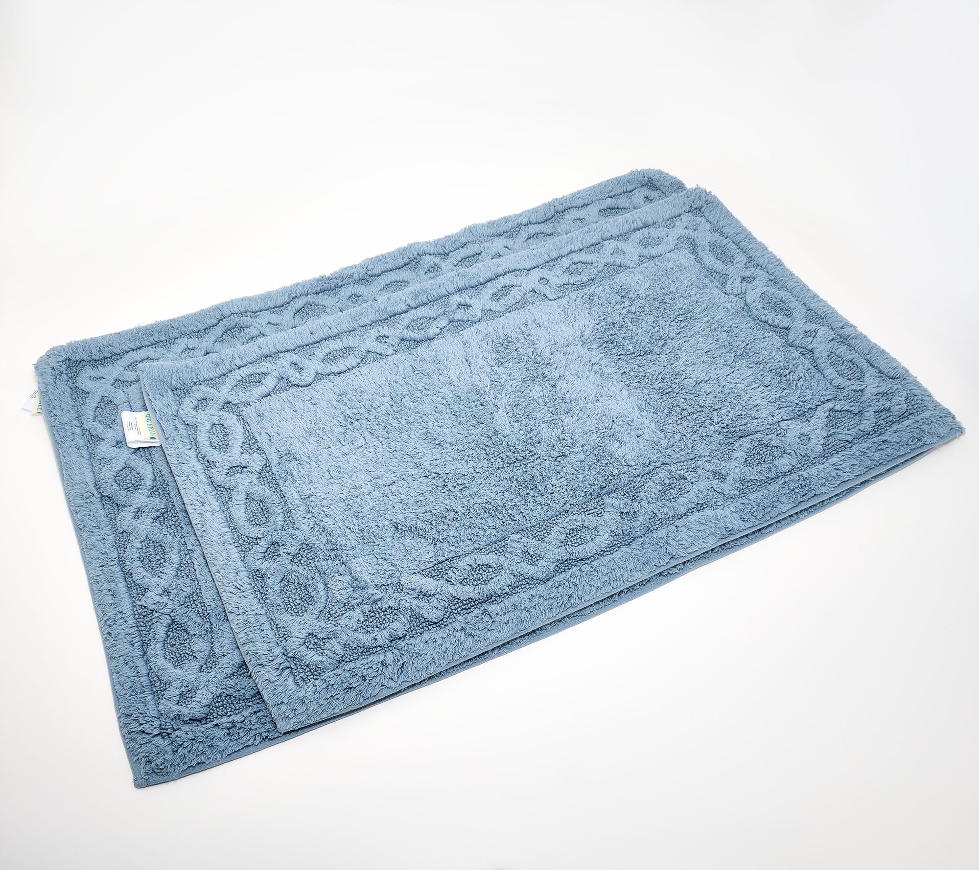 "As Is" Waverly Set/2 Cotton Lattice Frame Bath Mats