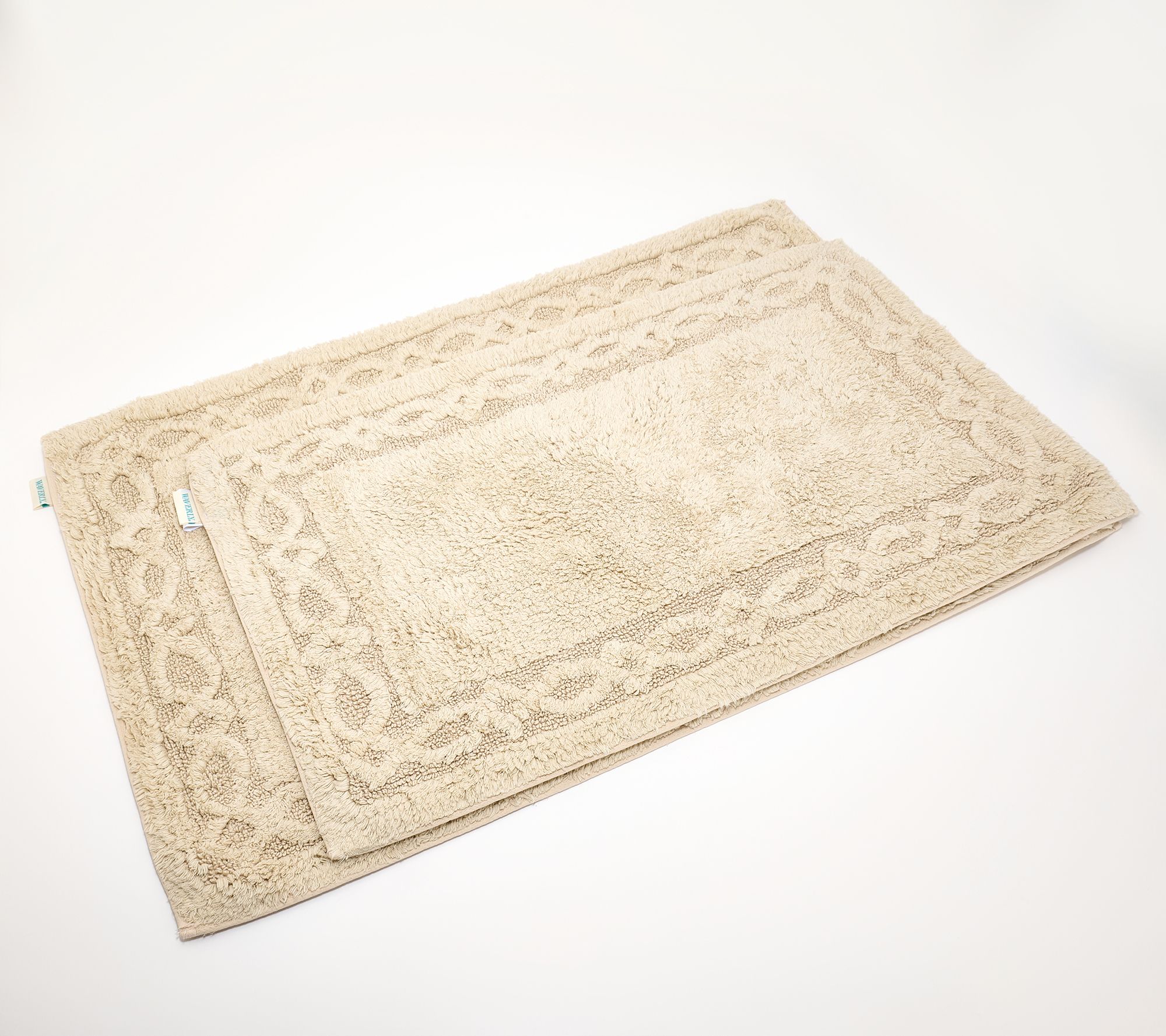 "As Is" Waverly Set/2 Cotton Lattice Frame Bath Mats