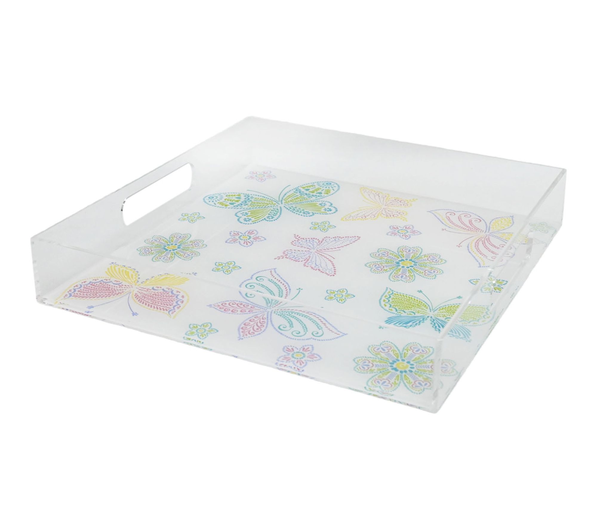 "As Is" Temp-tations Seasonal Square Acrylic Tray with Handles