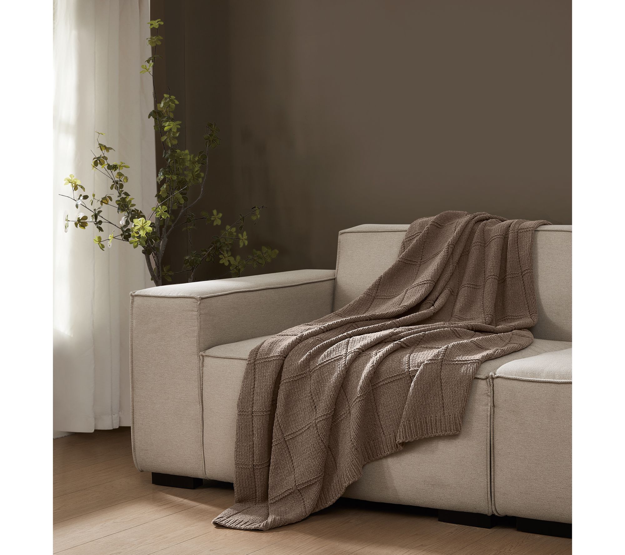 Brooklyn Loom Chenille Grid 50x70 Throw