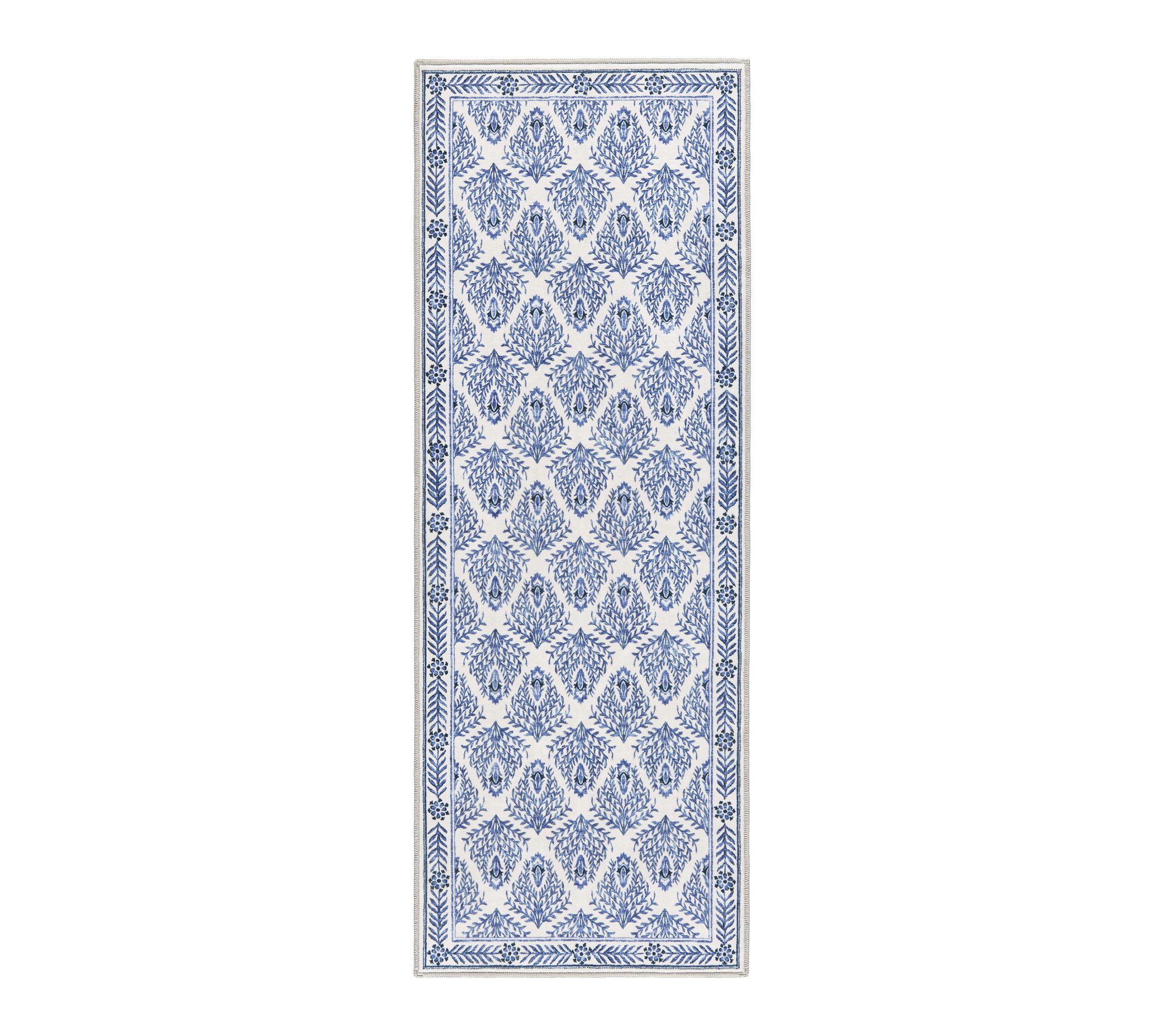 Everwash Haven Geo Border 2x7 Washable Runner Rug
