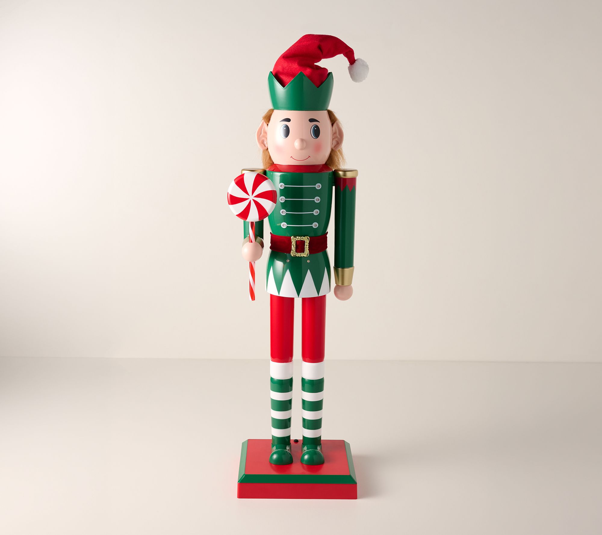 "As Is" Kringle Express 36" Oversized Blow Mold Elf Nutcracker
