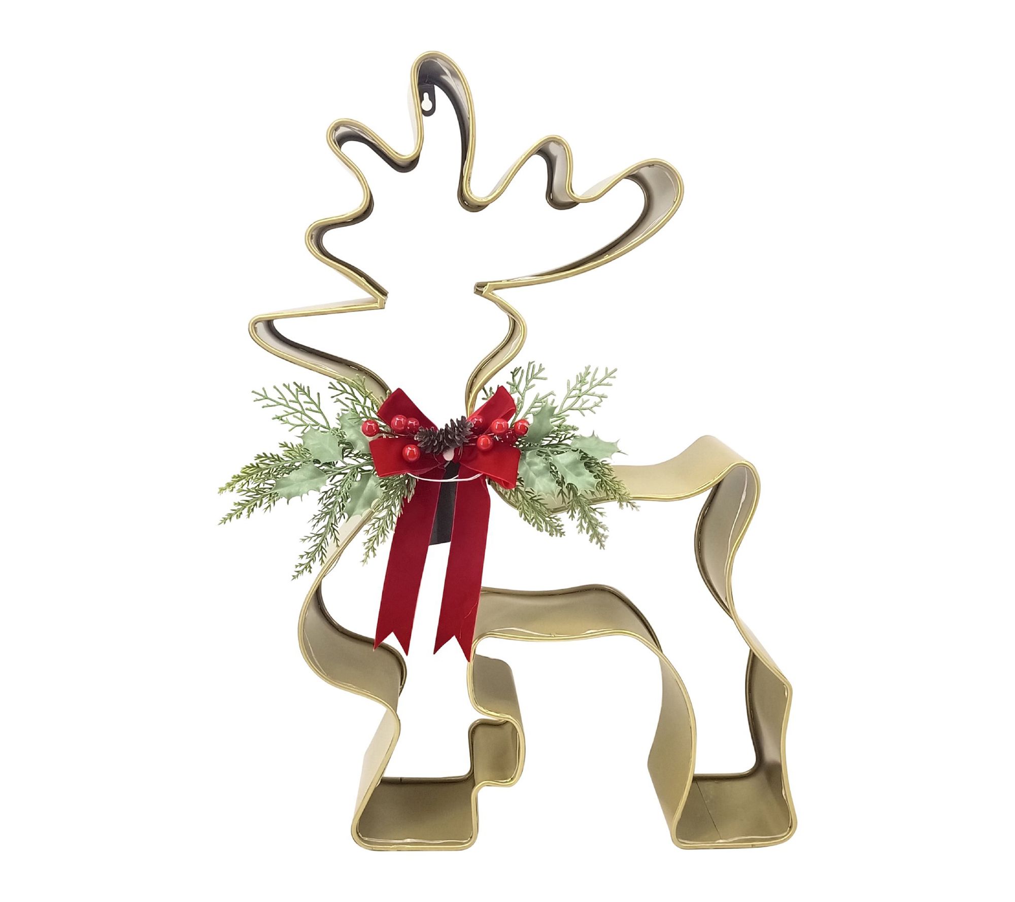Fraser Hill Farm 26-in. Gold Metal Reindeer with Bow