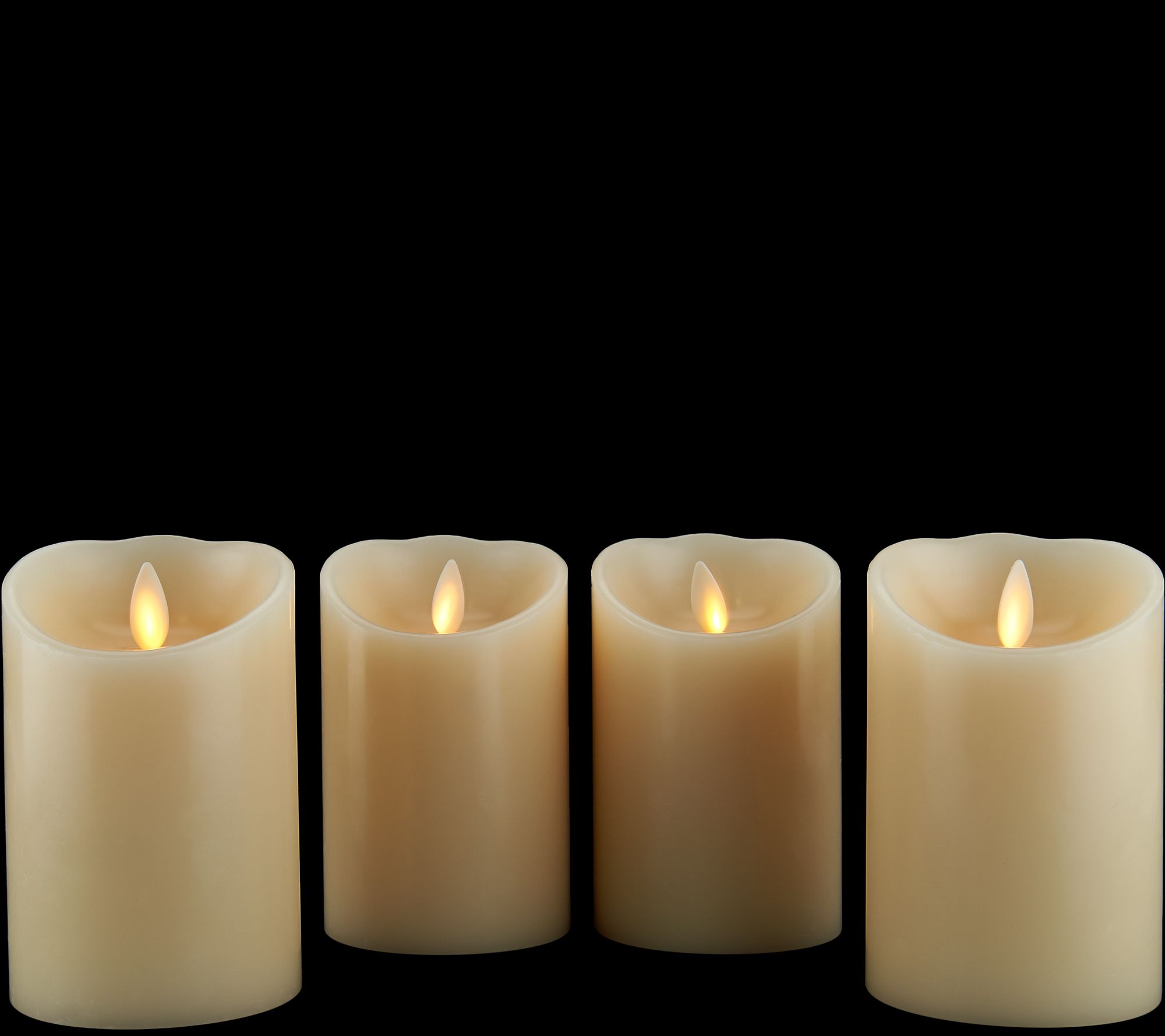 Luminara (4) 4" Flameless Unscented Candles with 4 Remotes