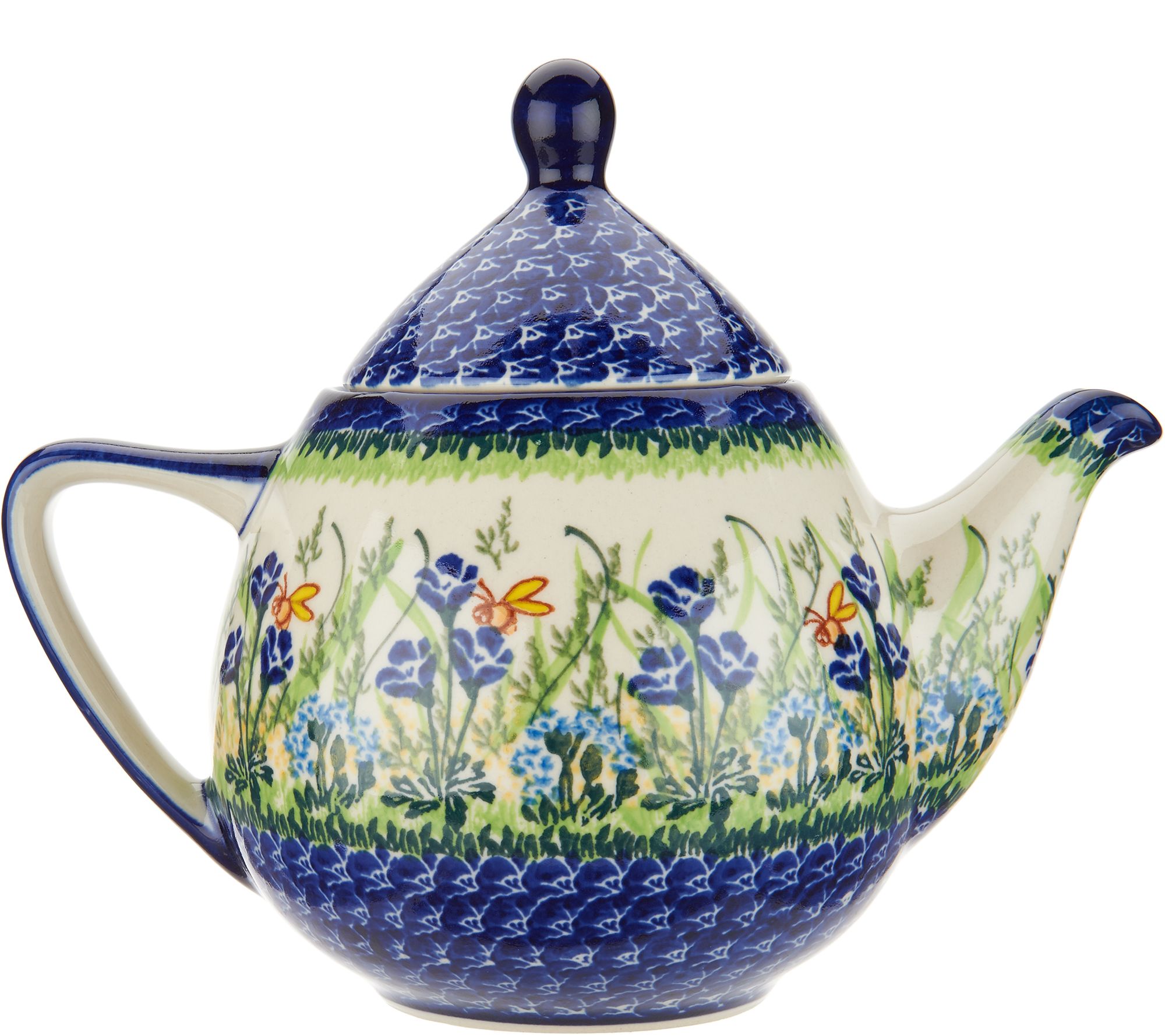 Lidia's Polish Pottery Hand-Painted 1 Liter Atena Teapot - QVC.com