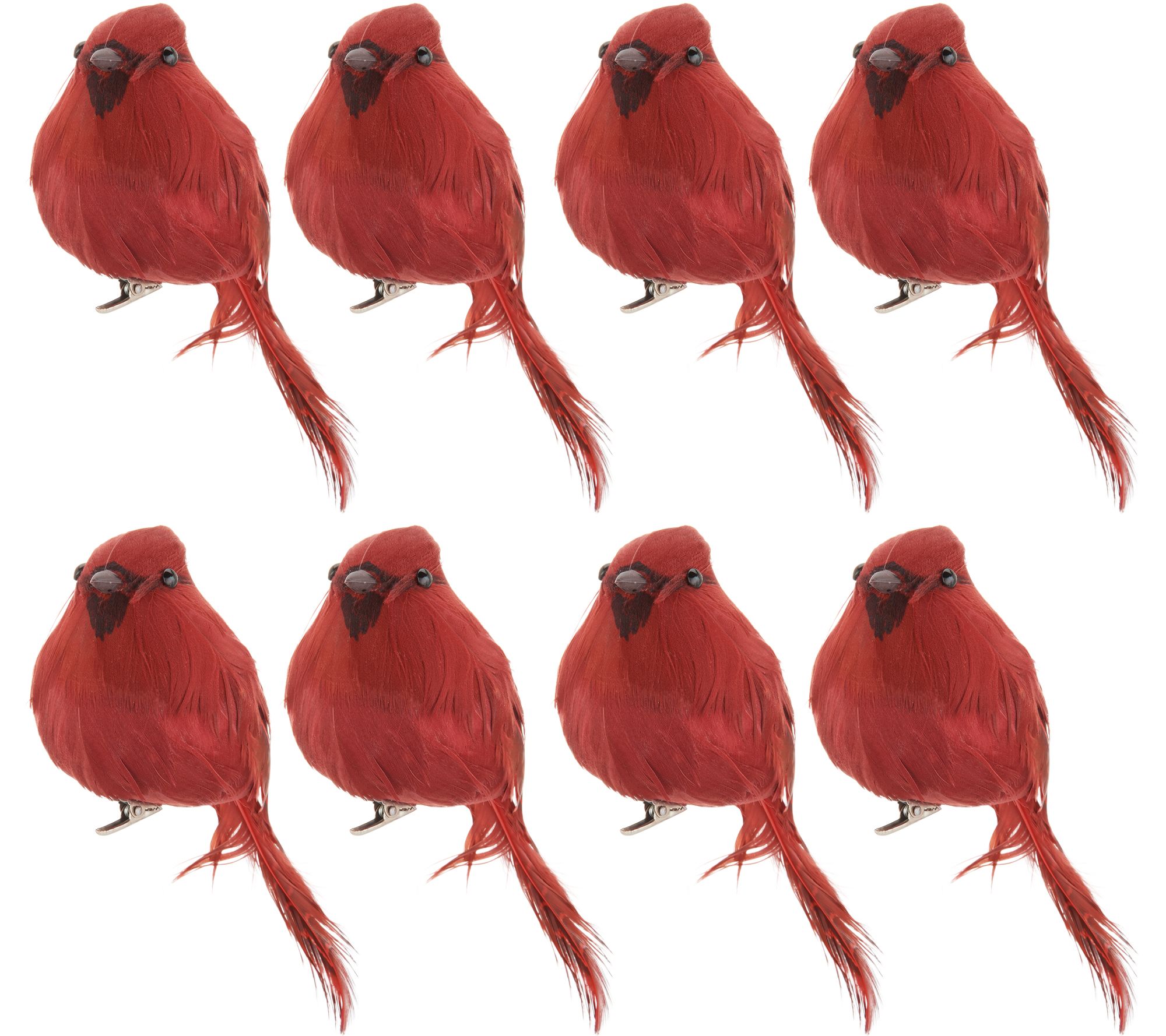 Set of 8 Cardinal Bird Clips by Valerie - QVC.com