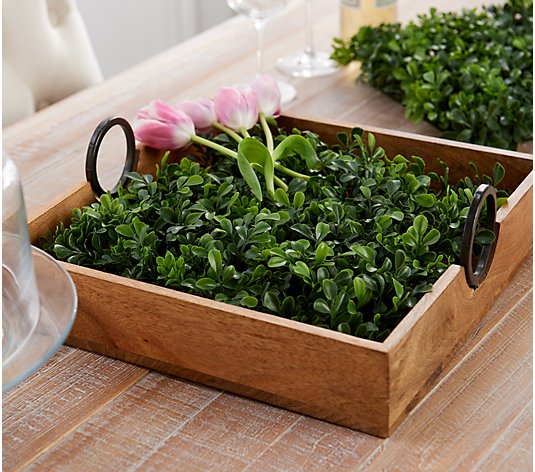 Set of 2 Indoor/Outdoor 12" x 12" Faux Boxwood Mats by Valerie