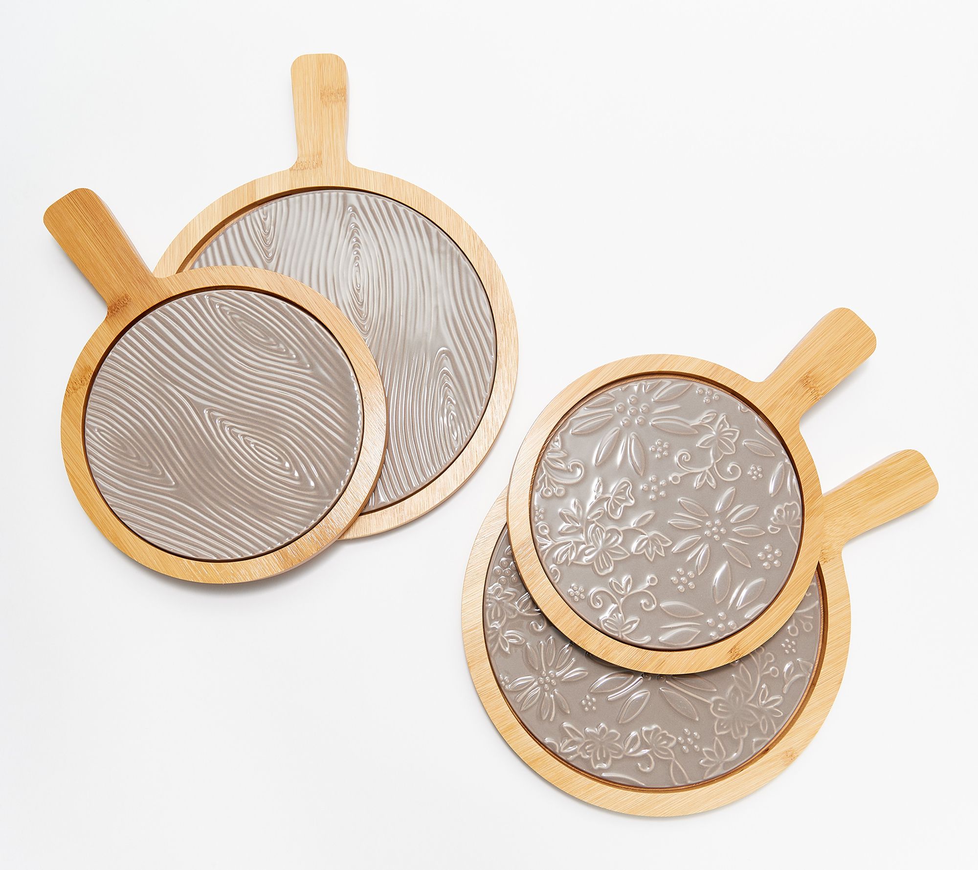 Temptations Set of 2 Bamboo Serving Paddles with Insert