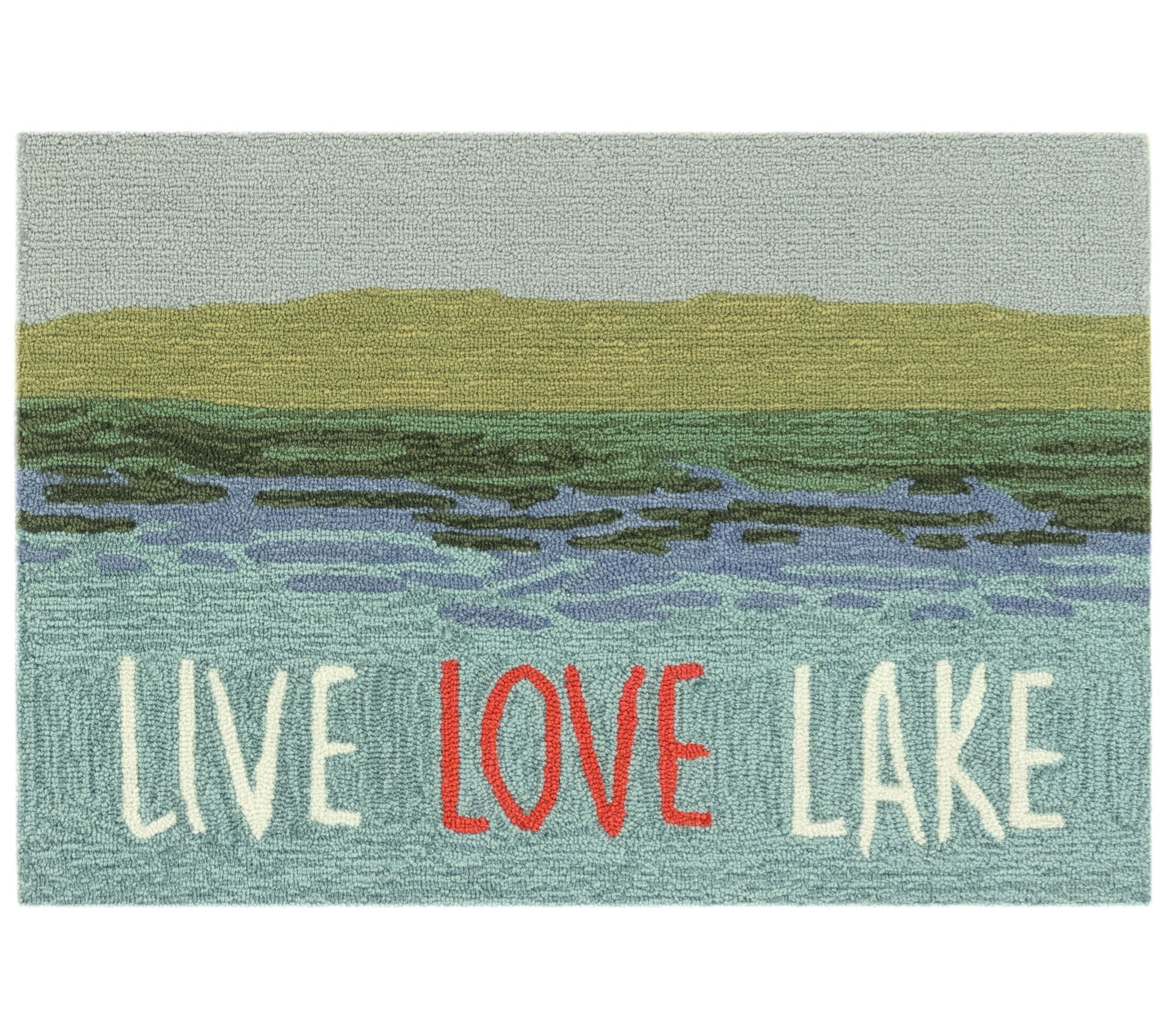 Liora Manne Frontporch Live Love Lake Rug Water 20" x 30"