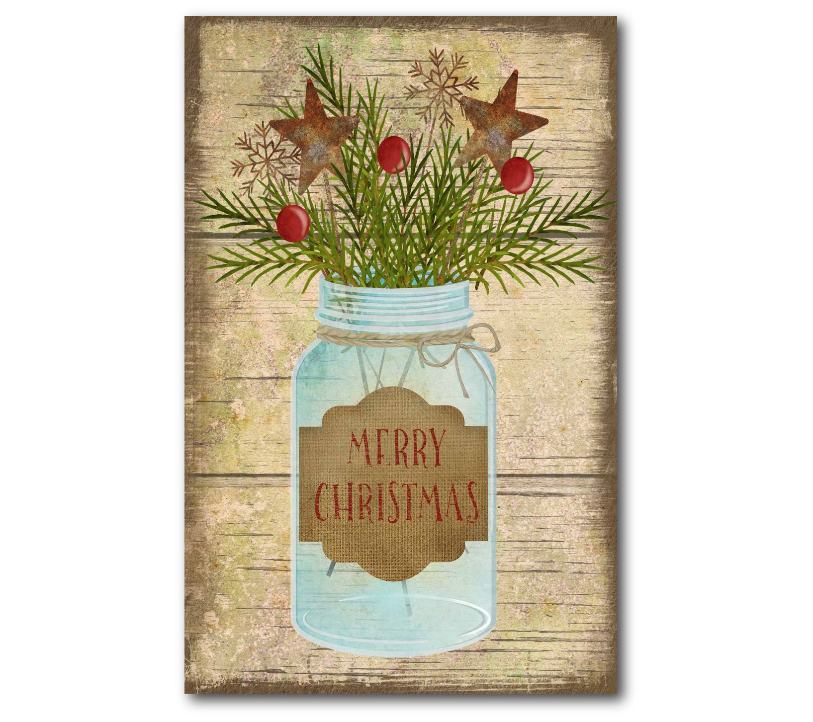 Courtside Market Merry Christmas Jar  12x18 Can vas