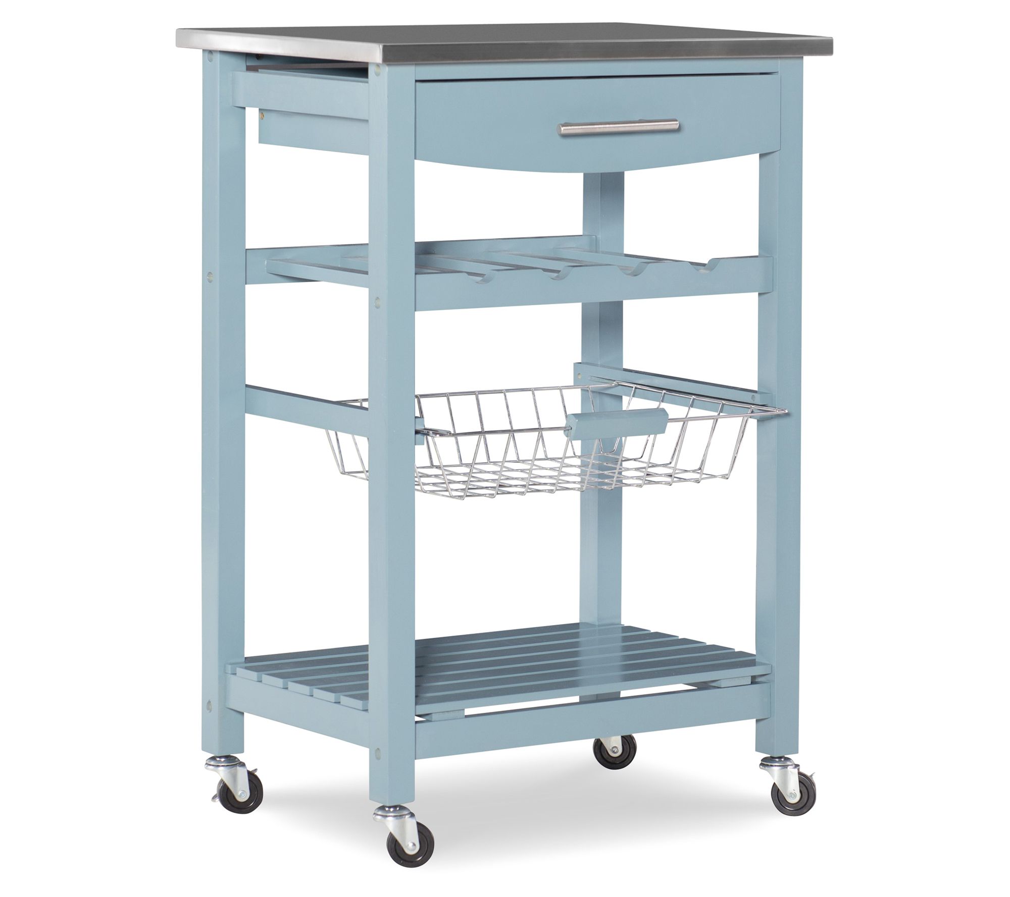 Linon Home Rowan Kitchen Cart with Wheels and D rawer