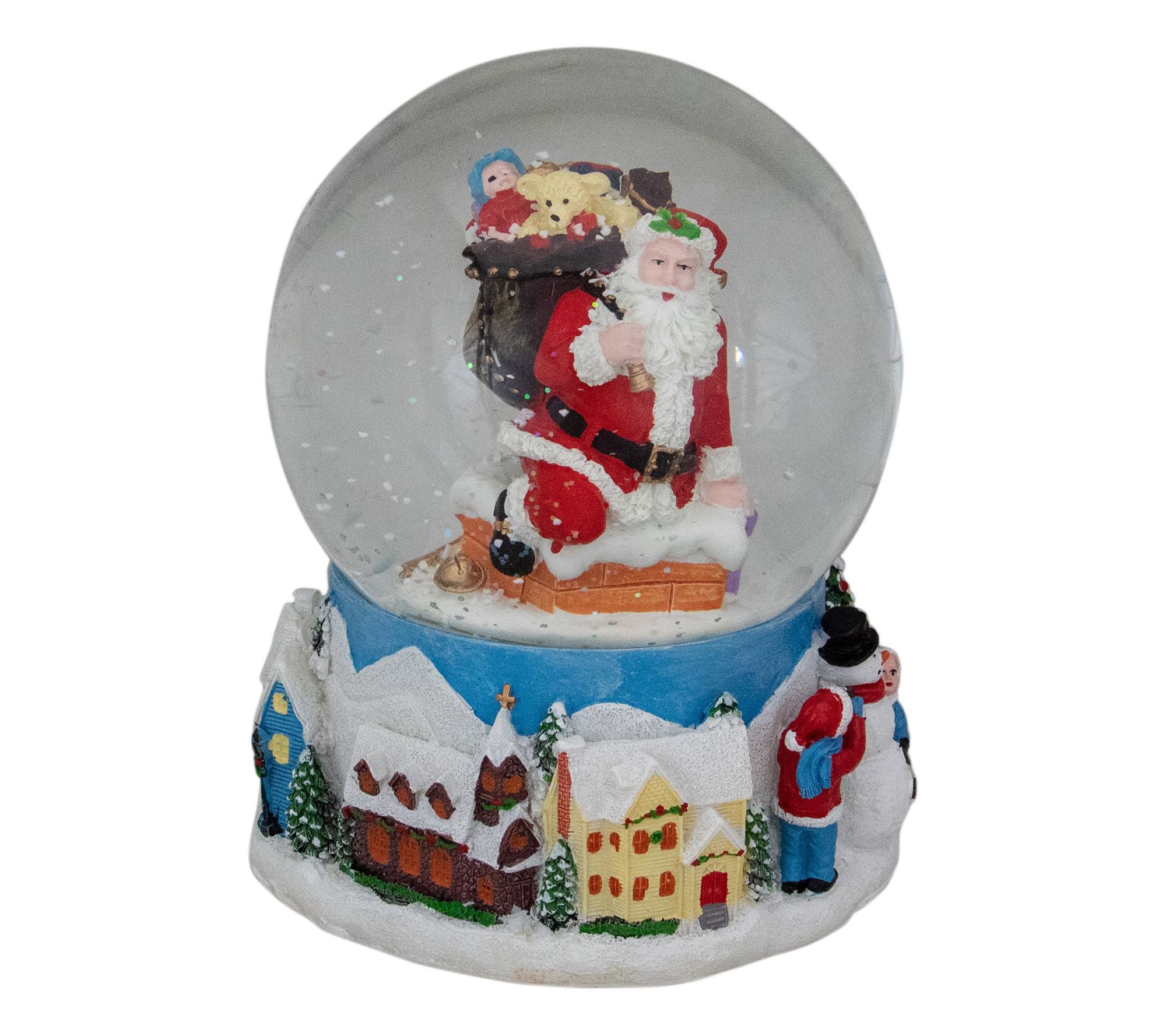Northlight 6.5" Santa Coming Down the Chimney Snow Globe