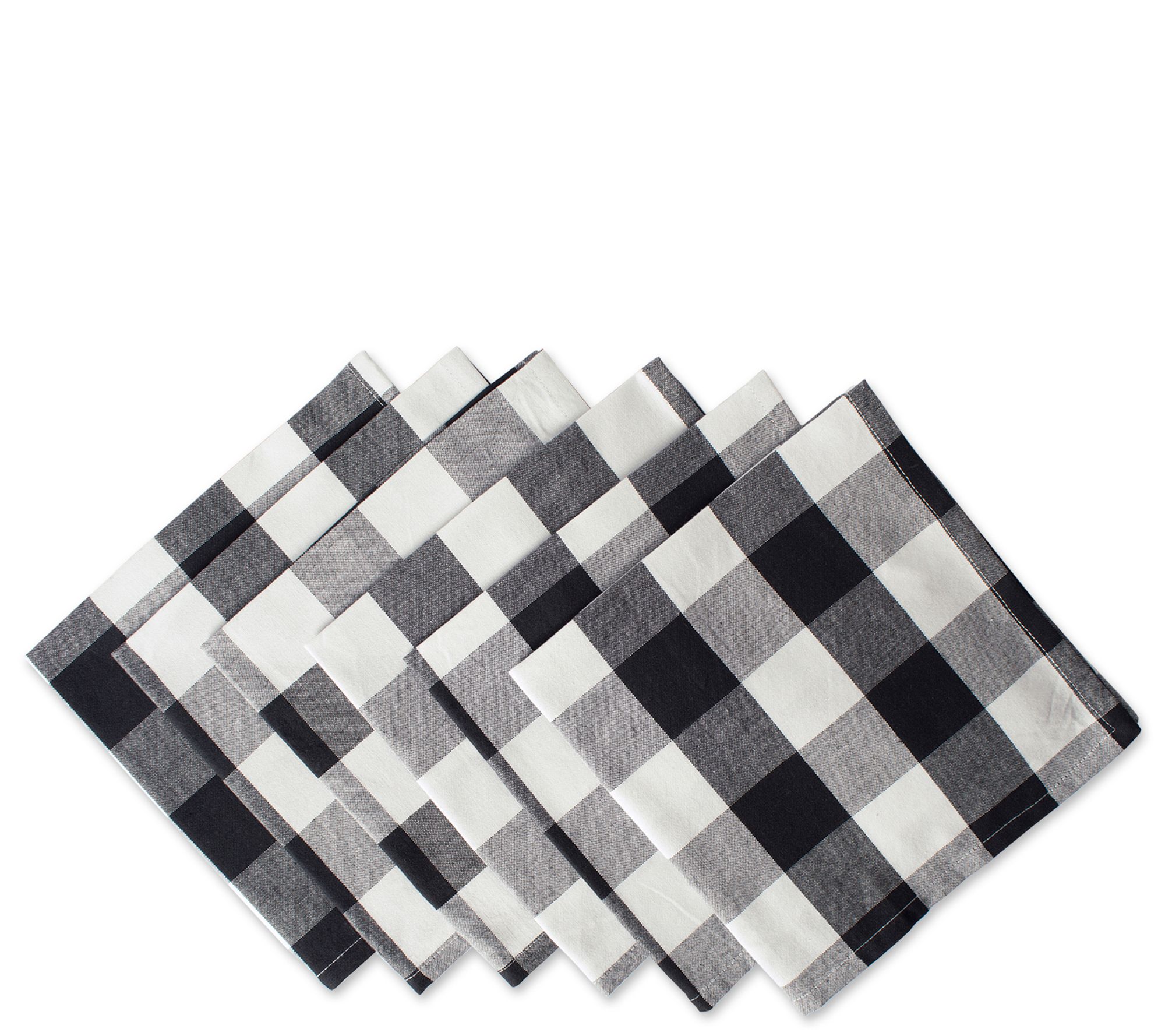 Design Imports Set of 6 Buffalo Check Napkins