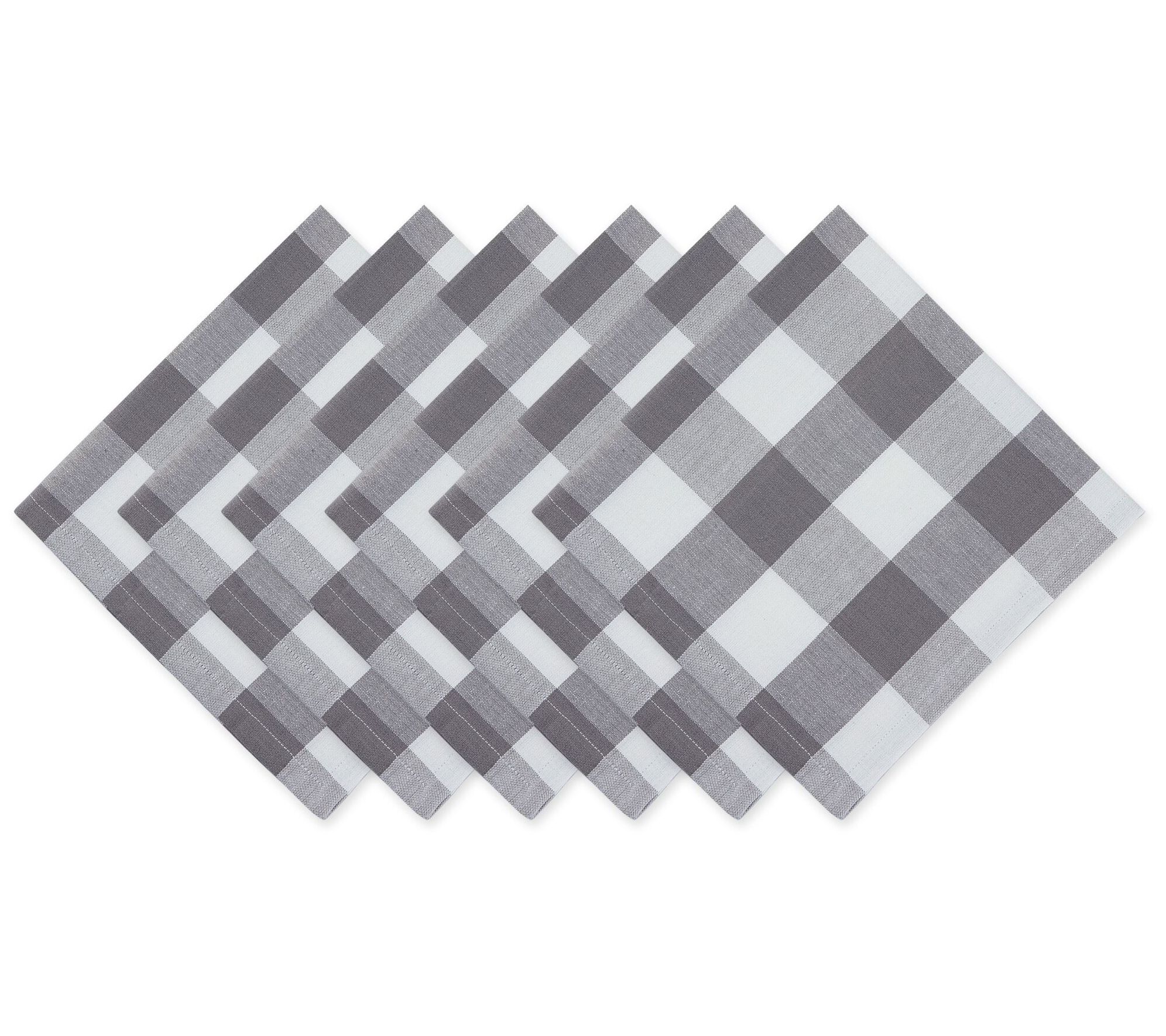 Design Imports Set of 6 Buffalo Check Napkins