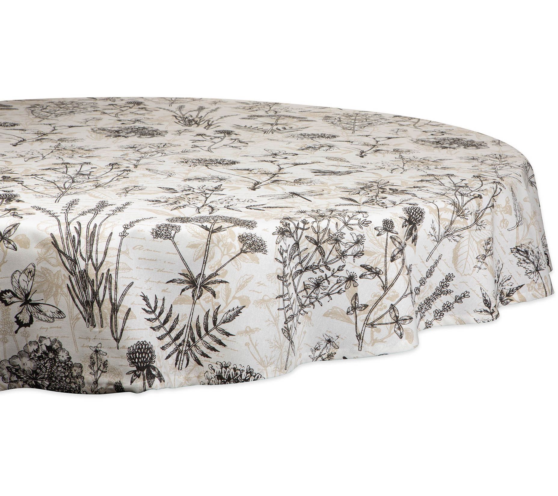 Design Imports Botanical Print Tablecloth 70" Round