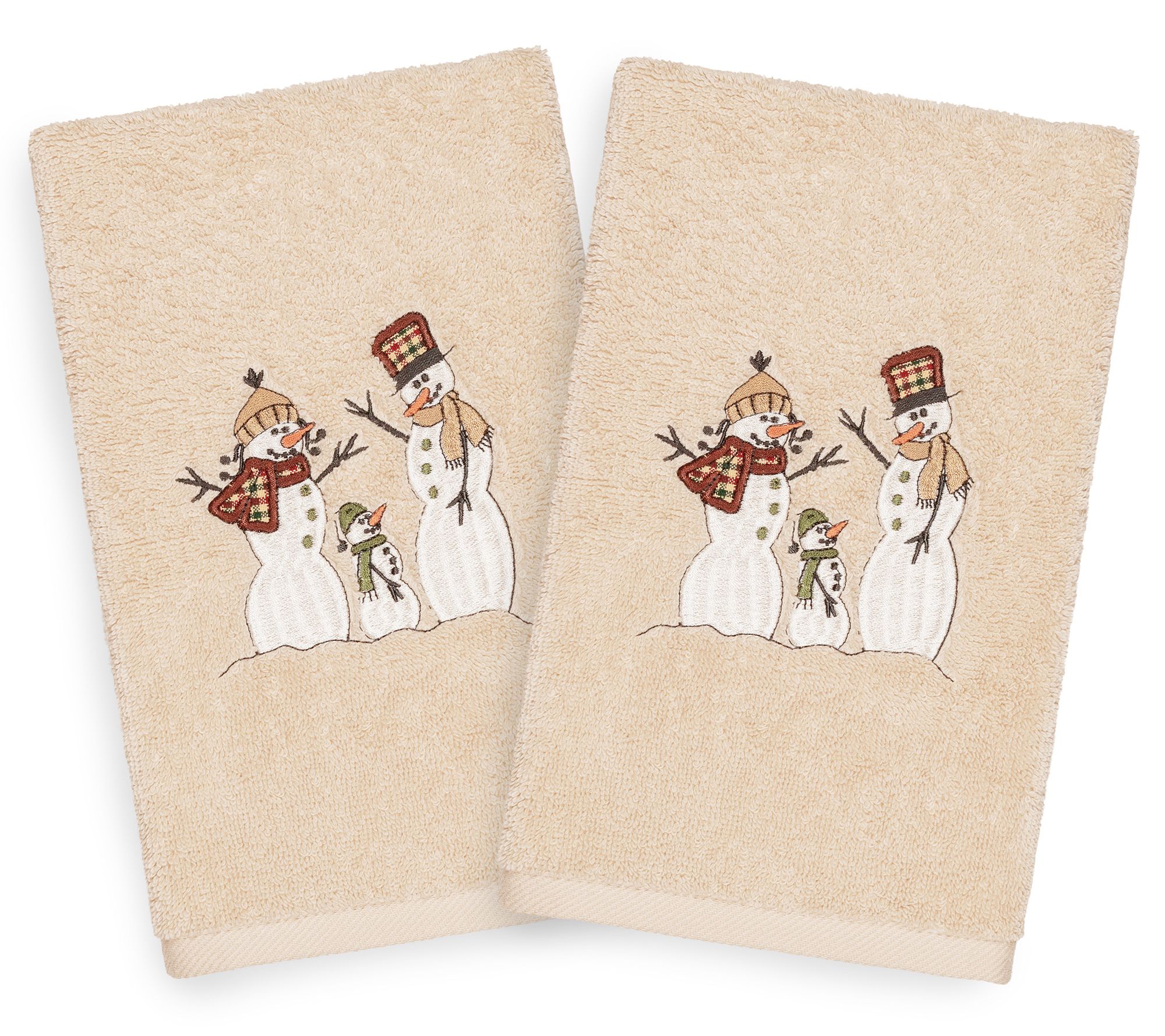 Linum Home Textiles Christmas Snow Family 2-Piece Hand Towels