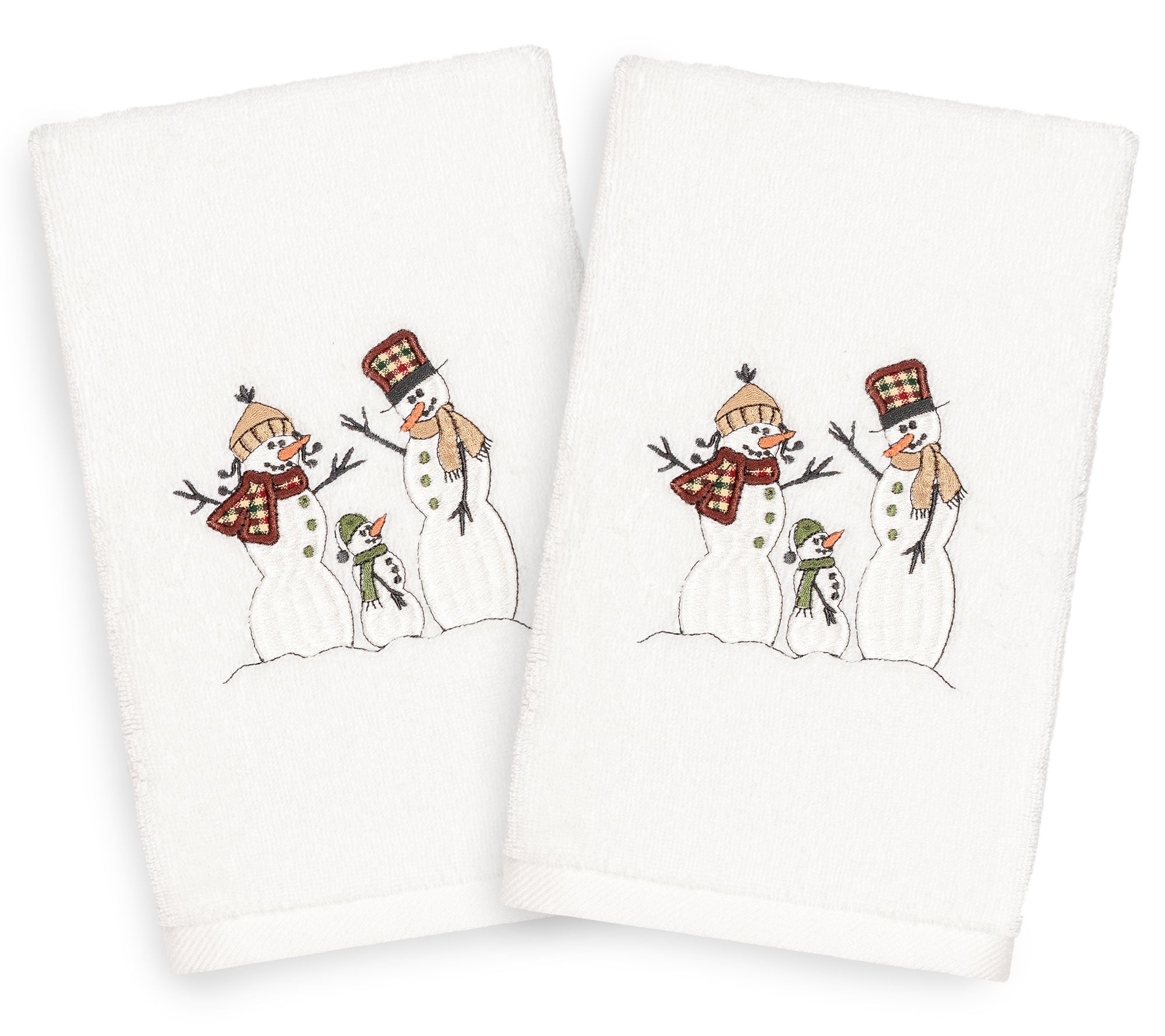 Linum Home Textiles Christmas Snow Family 2-Piece Hand Towels