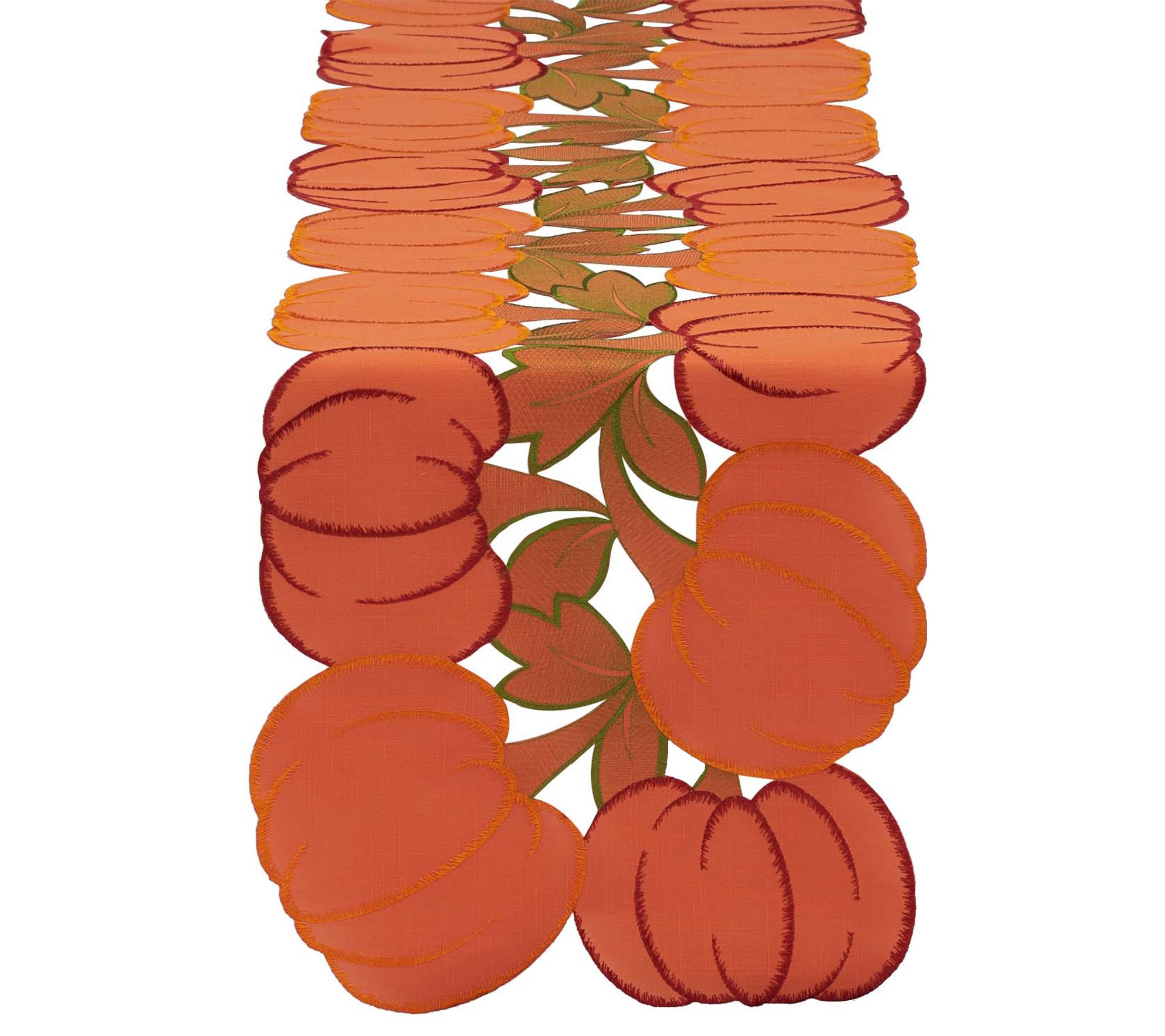 Design Imports Embroidered Pumpkins Table Runner