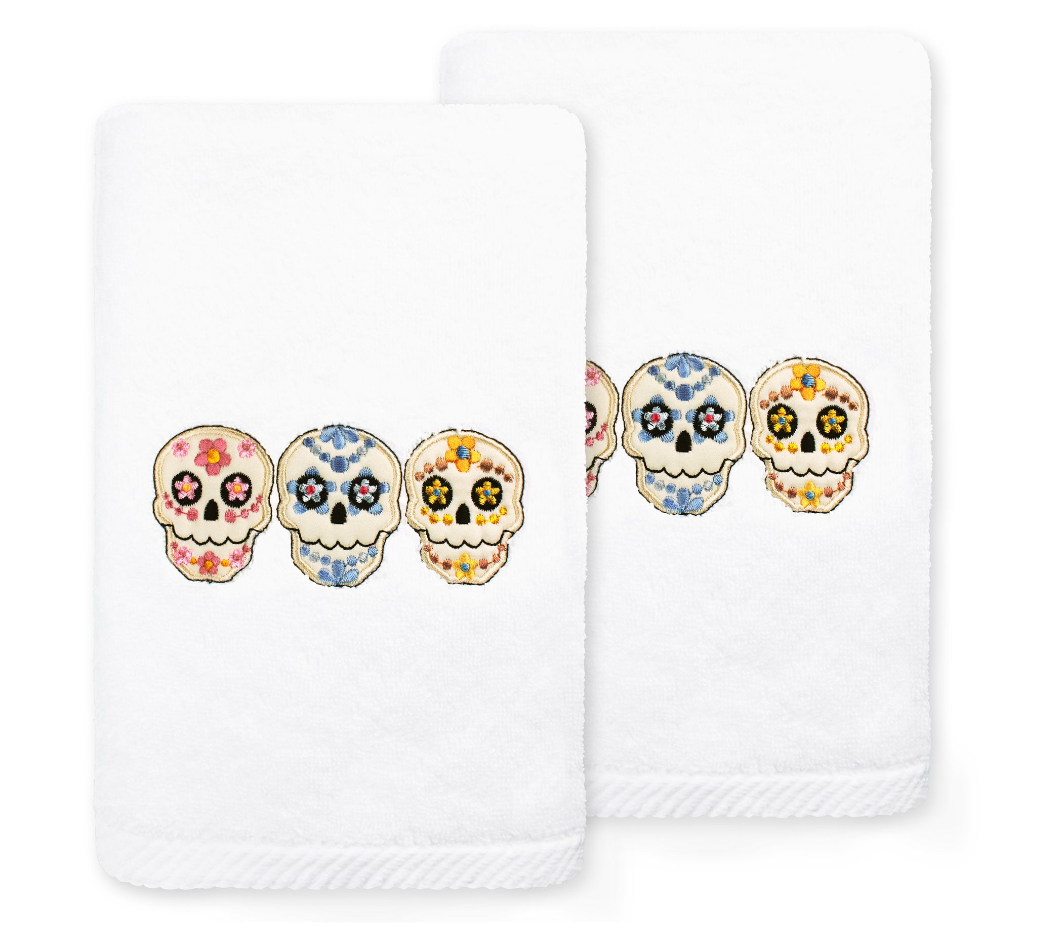 Linum Home Textiles Skulls - Embroidered Luxury 100% Turkish
