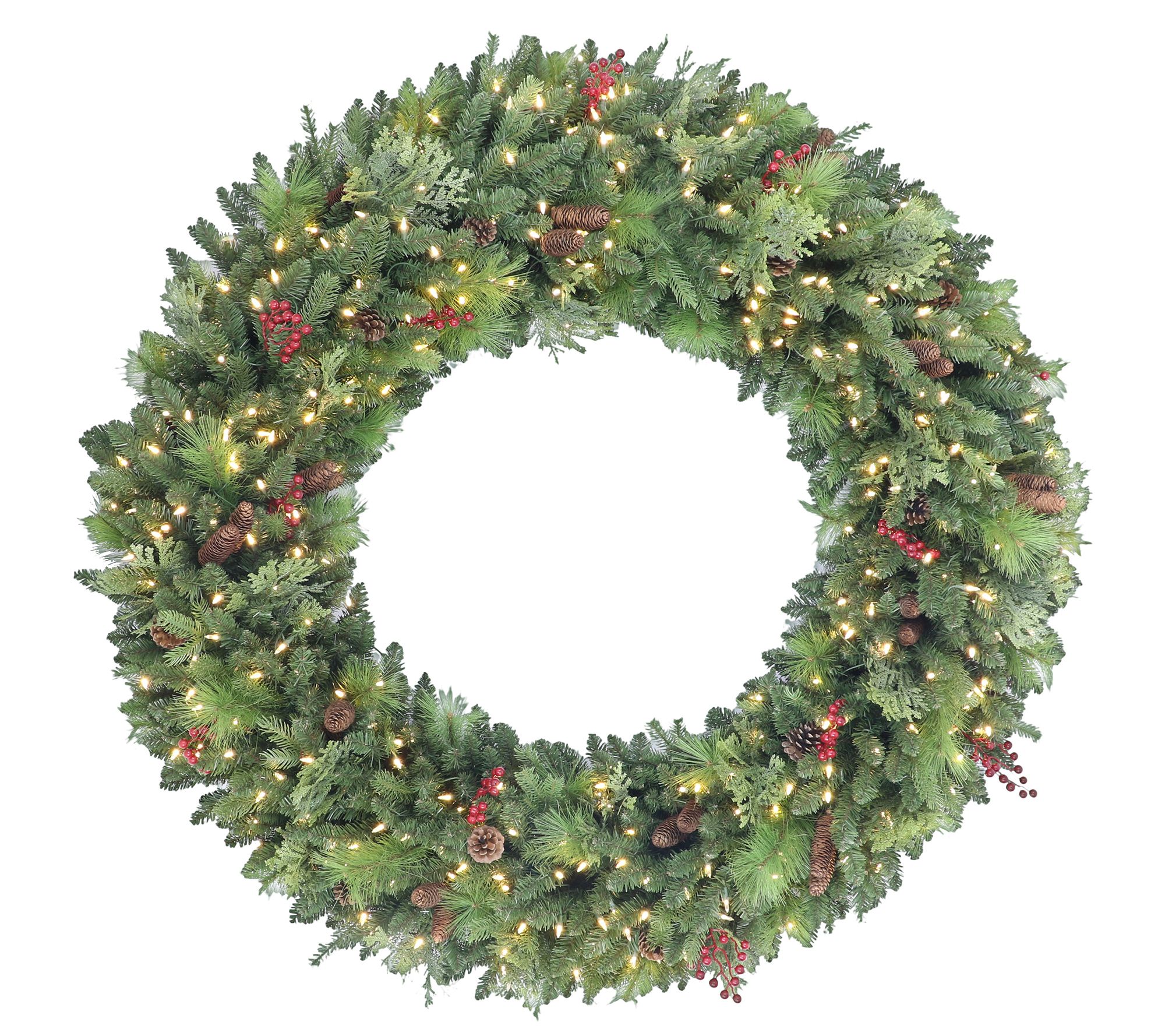 Puleo 72" Pre-lit Rocky Mountain Spruce Wreath,500 UL