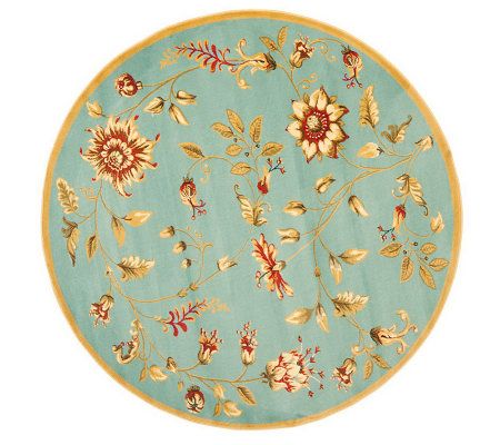 Lyndhurst Floral Swirl Power Loomed 5'3"Diam Round Rug