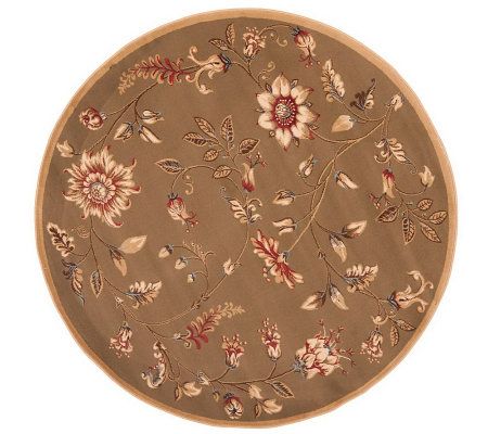 Lyndhurst Floral Swirl Power Loomed 5'3"Diam Round Rug