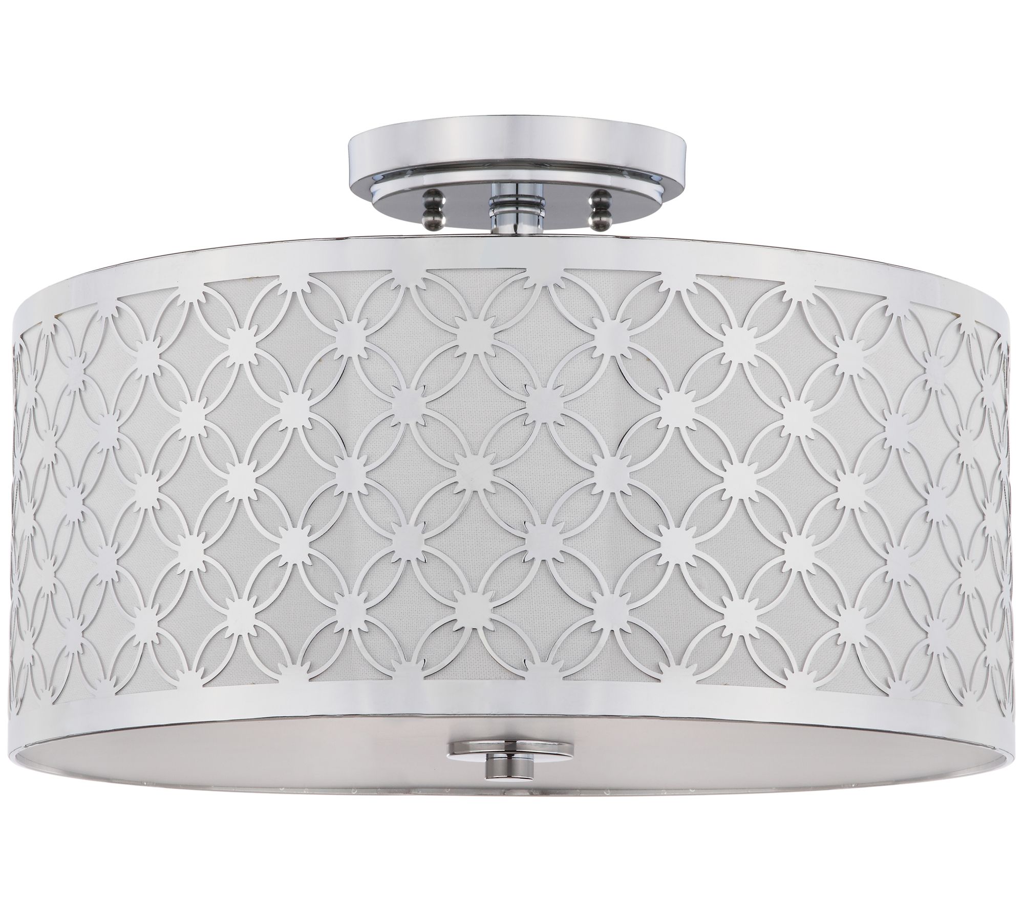 Hutch Three-Light 16" Dia Chrome Flush Mount bySafavieh