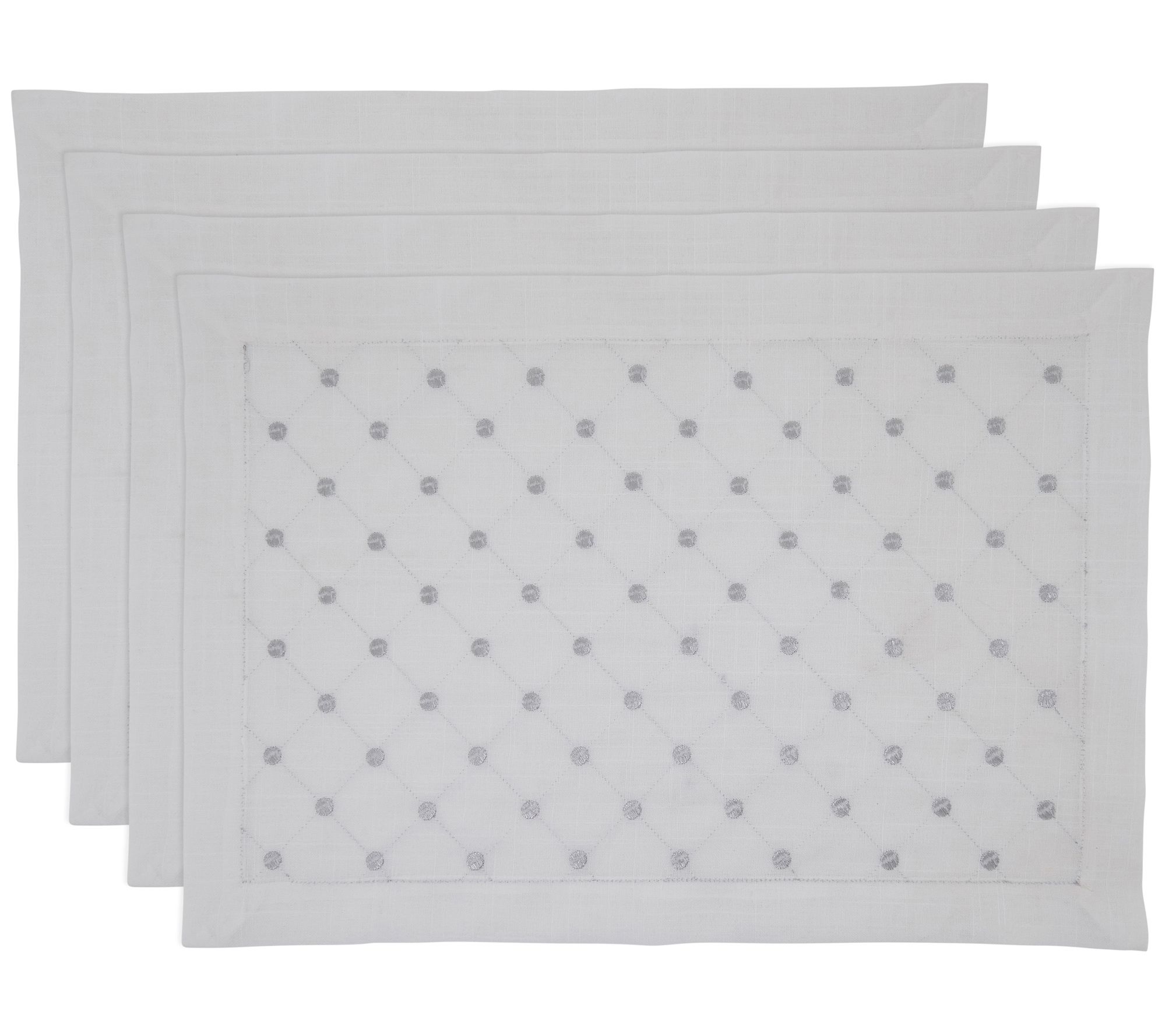 Embroidered Placemats with Diamond Set of 4 byValerie