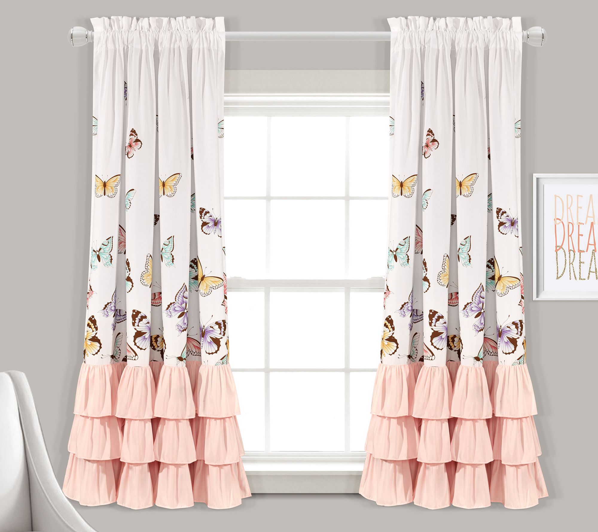 Flutter Butterfly 52x63 Window Panel Pair by Lush Decor