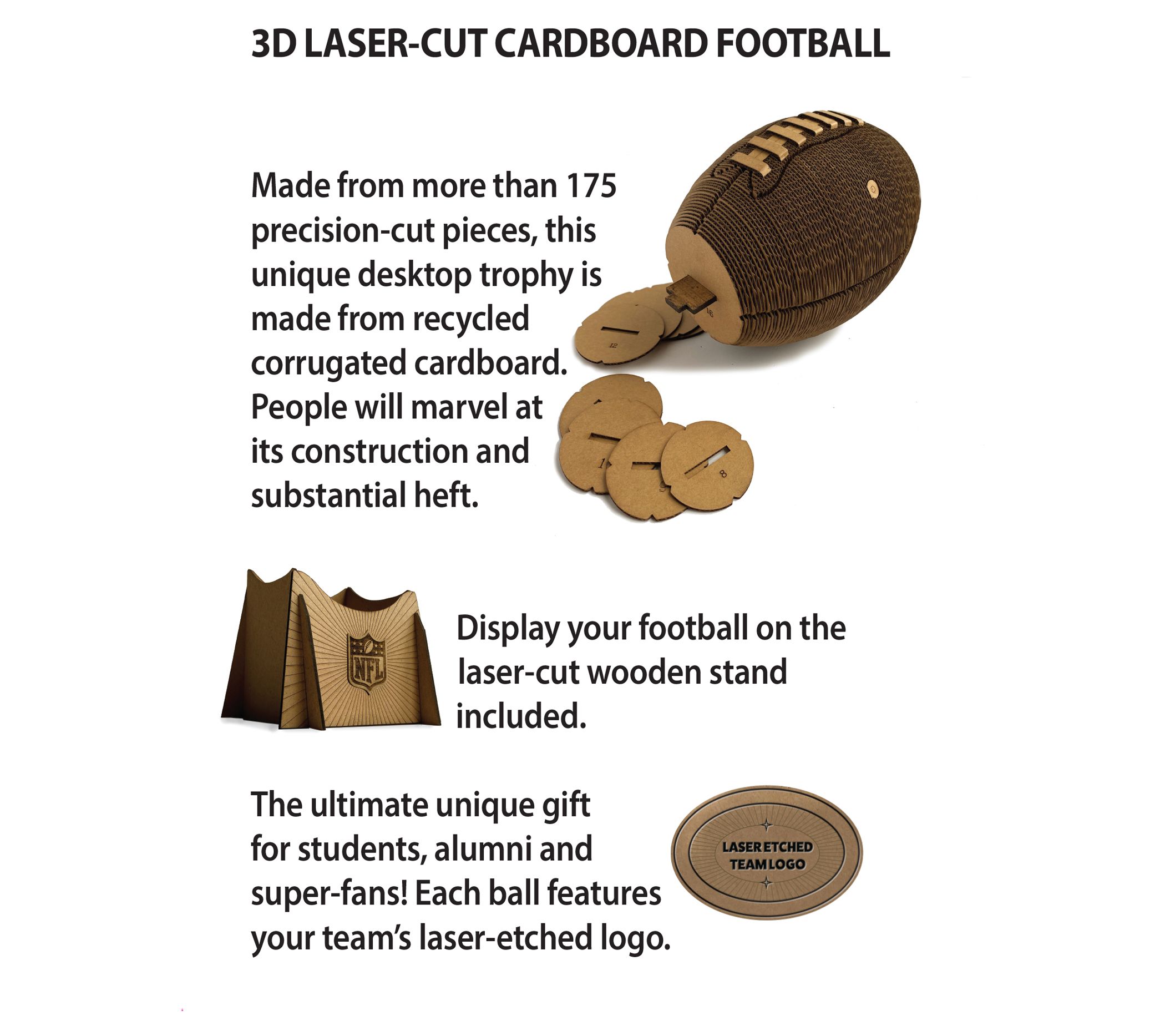 Littlearth NFL Cardboard 3D Football