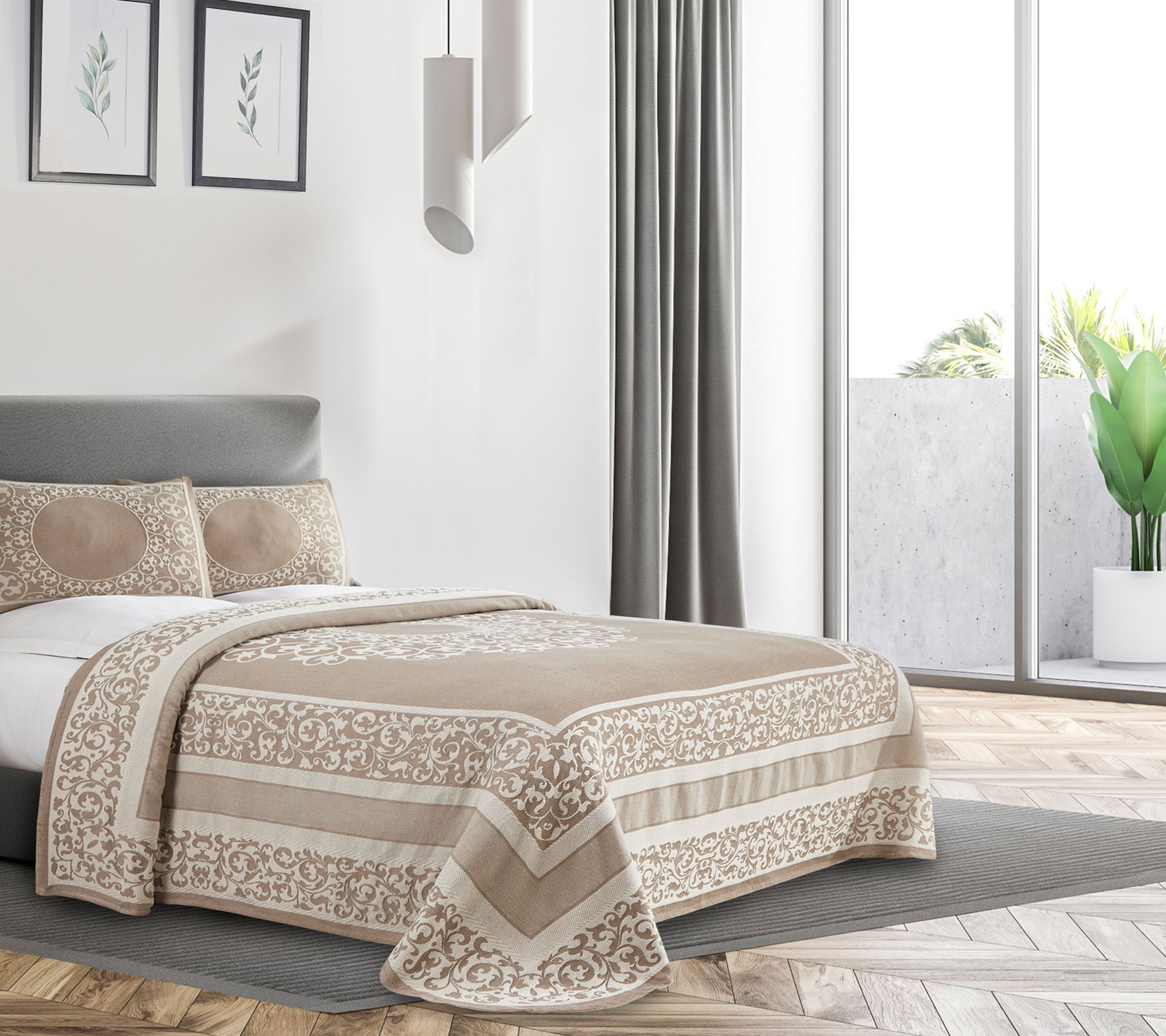 Superior Boho Mandala Cotton Blend Woven Bedspr ead Set, Full