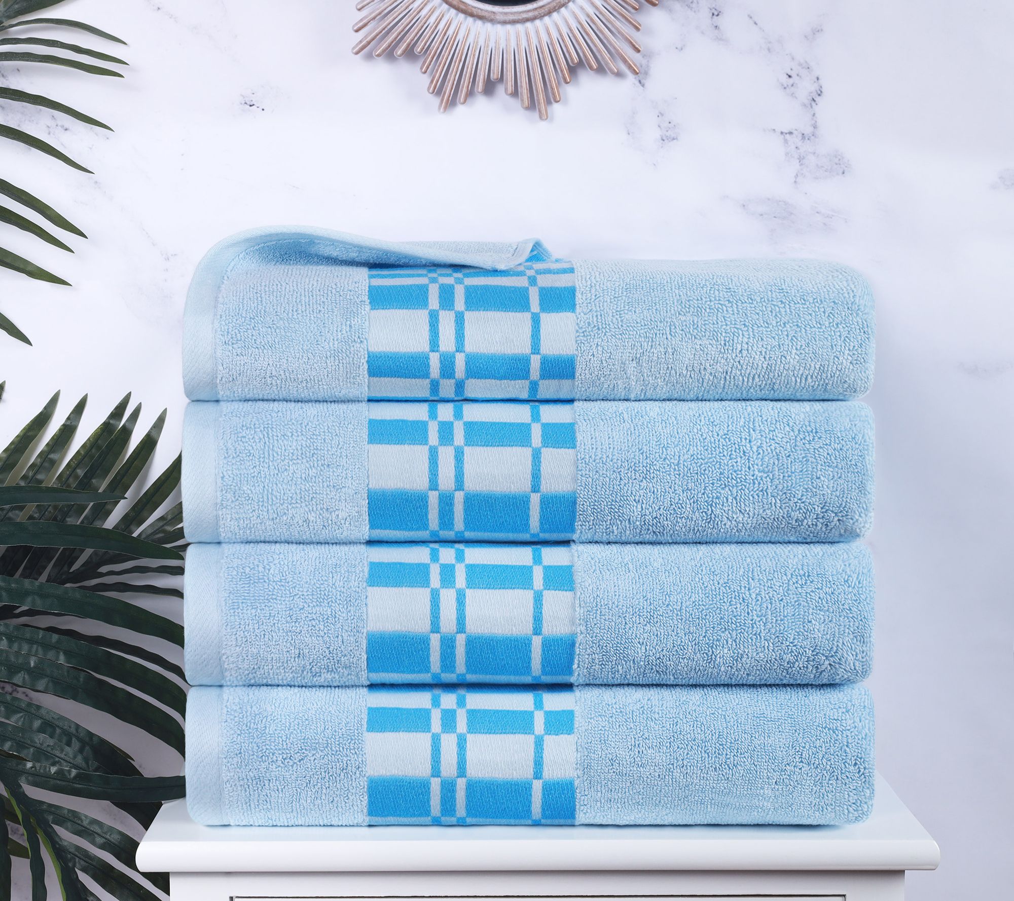 Superior Larissa 4-Piece Geometric Cotton Bathowel Set