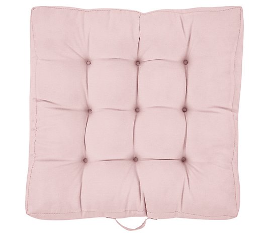 Sorra Home 24 Square Floor Pillow with Handle ,Blush Pink