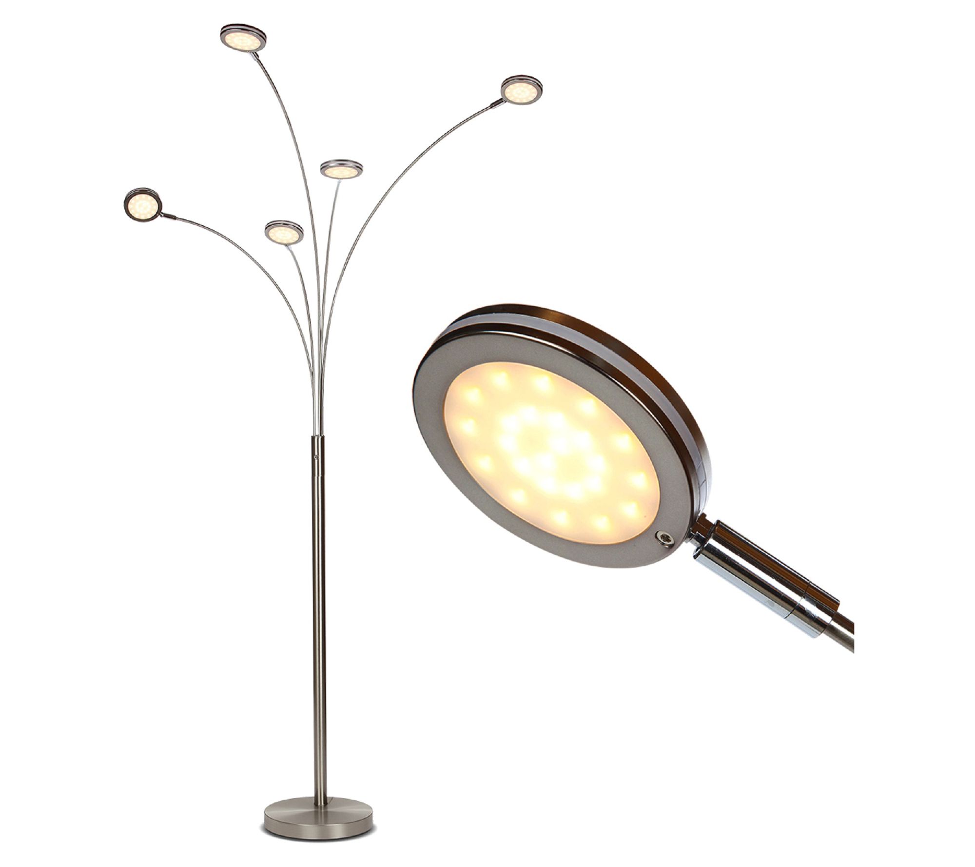 Brightech Orion 5-Head 74 in. LED Swing Arm ArcFloor Lamp