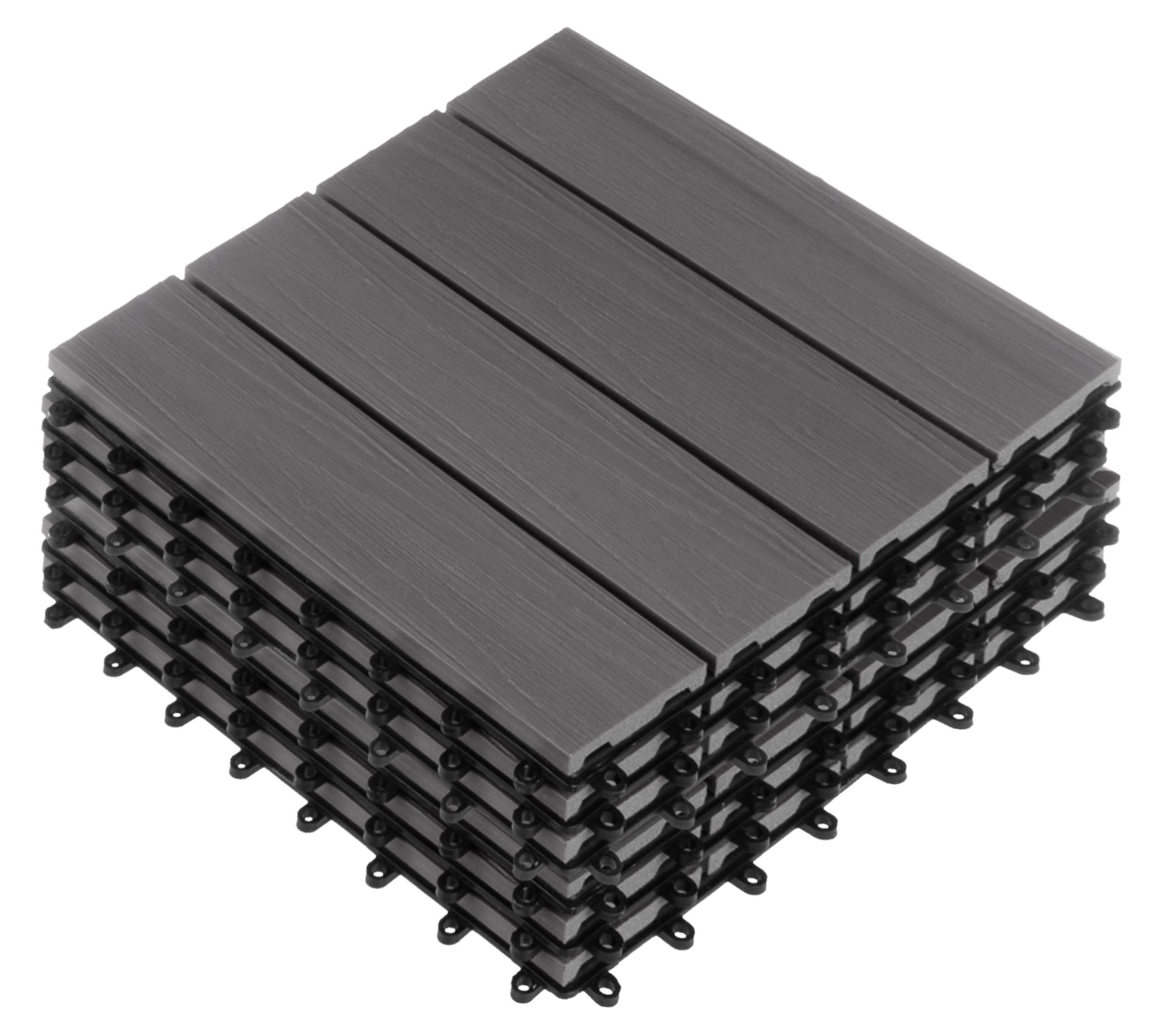 Pure Garden Set of 6 Wood/Plastic Composite Interlocking Tiles - QVC.com