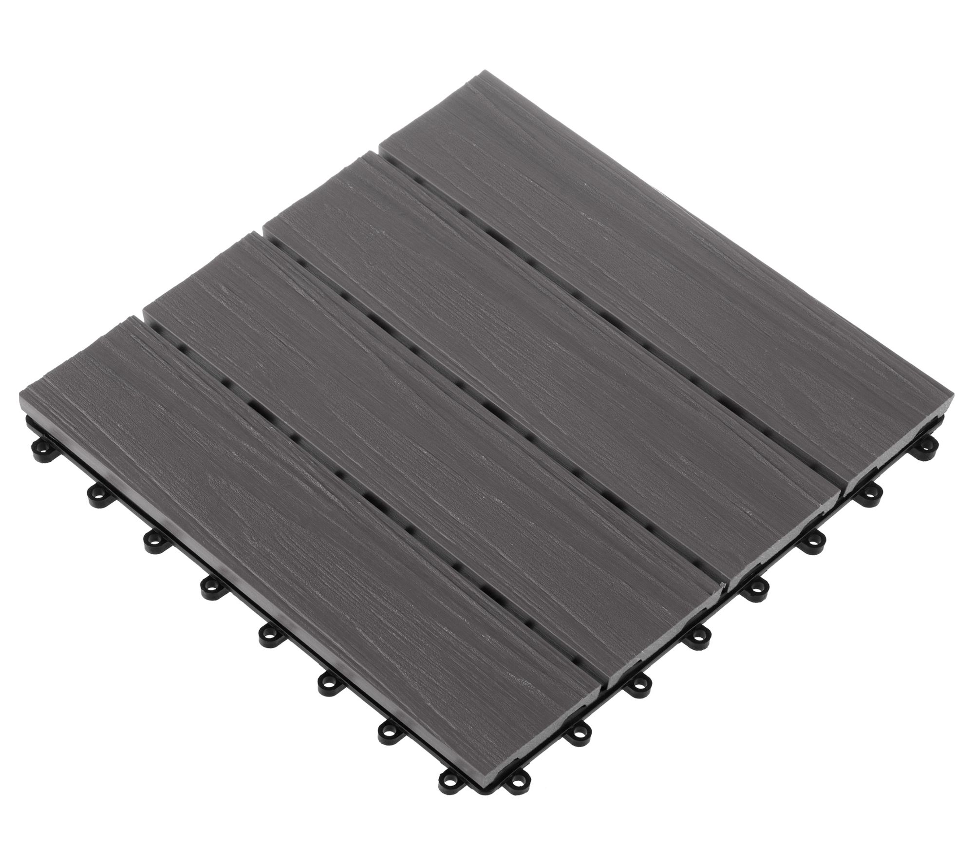 Pure Garden Set of 6 Wood/Plastic Composite Interlocking Tiles - QVC.com