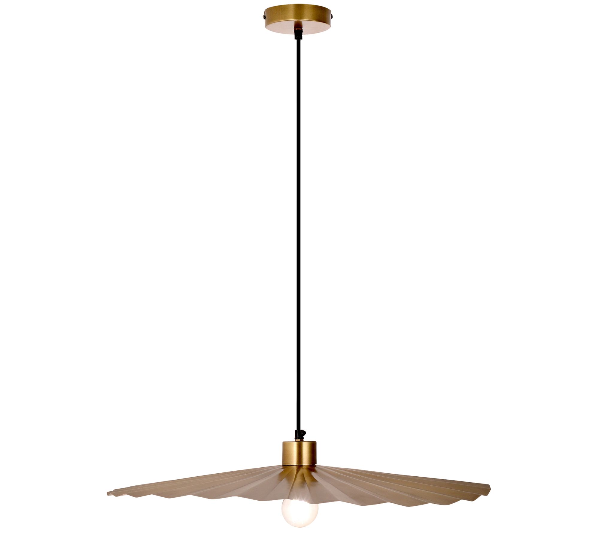 River of Goods 24"W Antique Brass Wavy Disc Pendant Light
