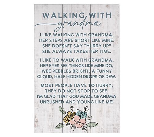 Sincere Surroundings 16" Walking With Grandma Rustic Pallet