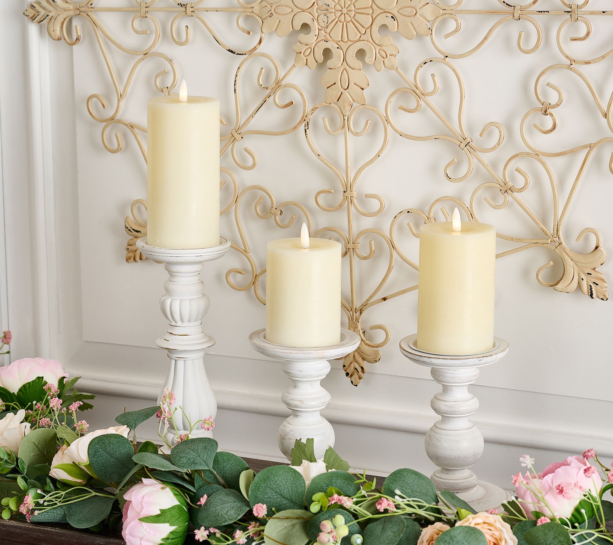 Home Reflections S/3 Flameless Brushed Pillars