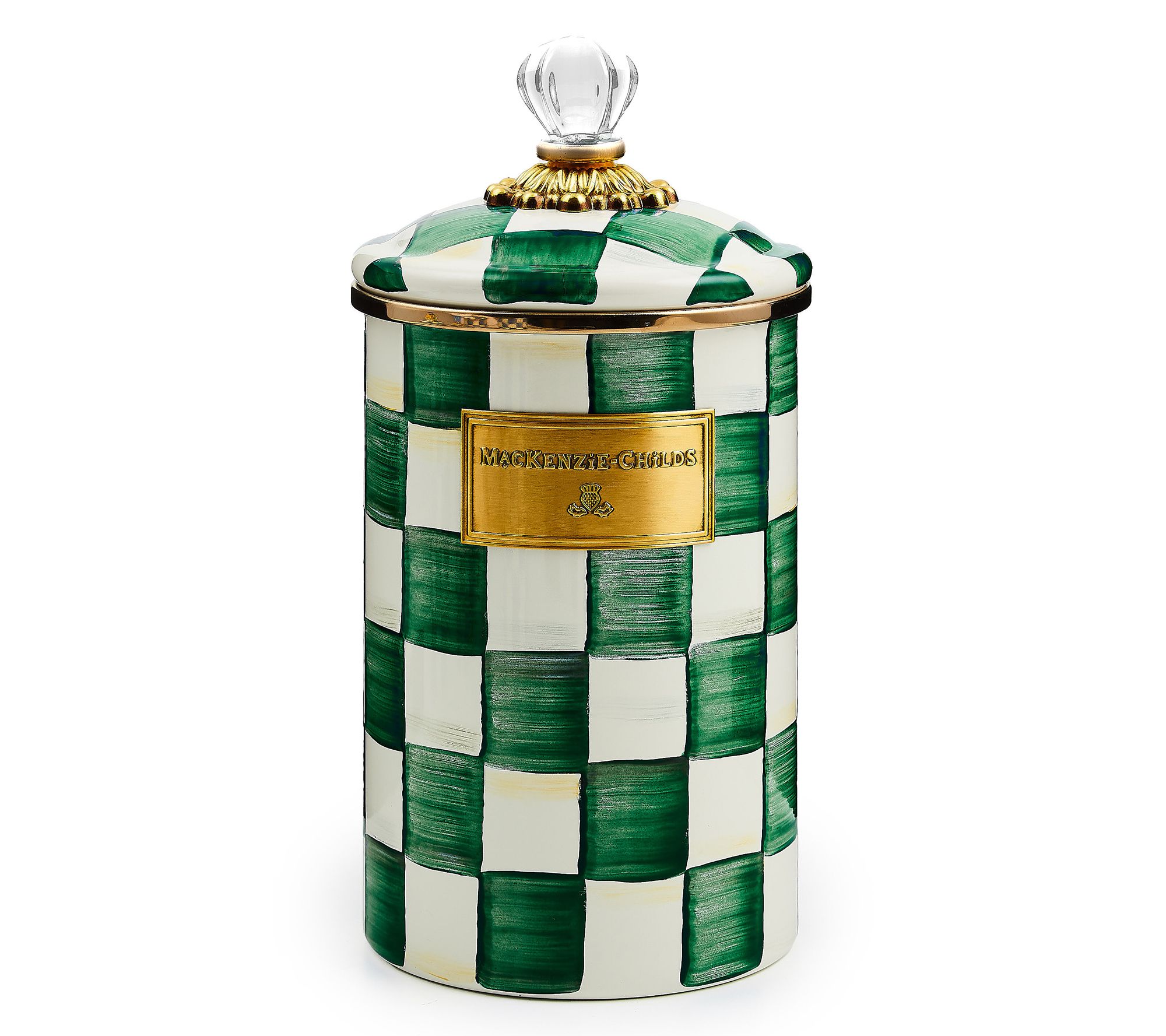  MacKenzie- Childs Enamel Check Large Canister