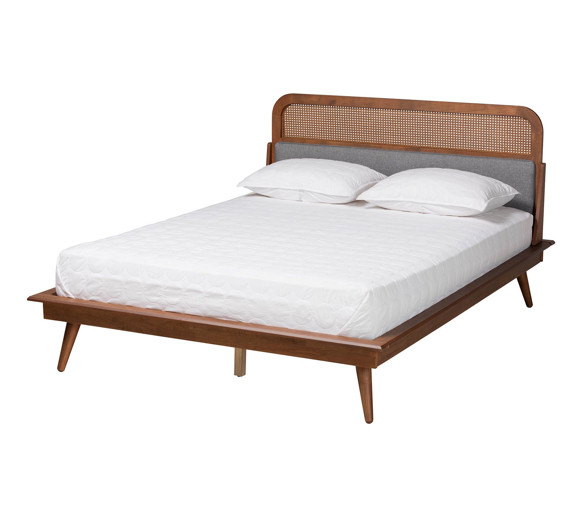 Baxton Studio Irina Grey Fabric and Wood King Platform Bed