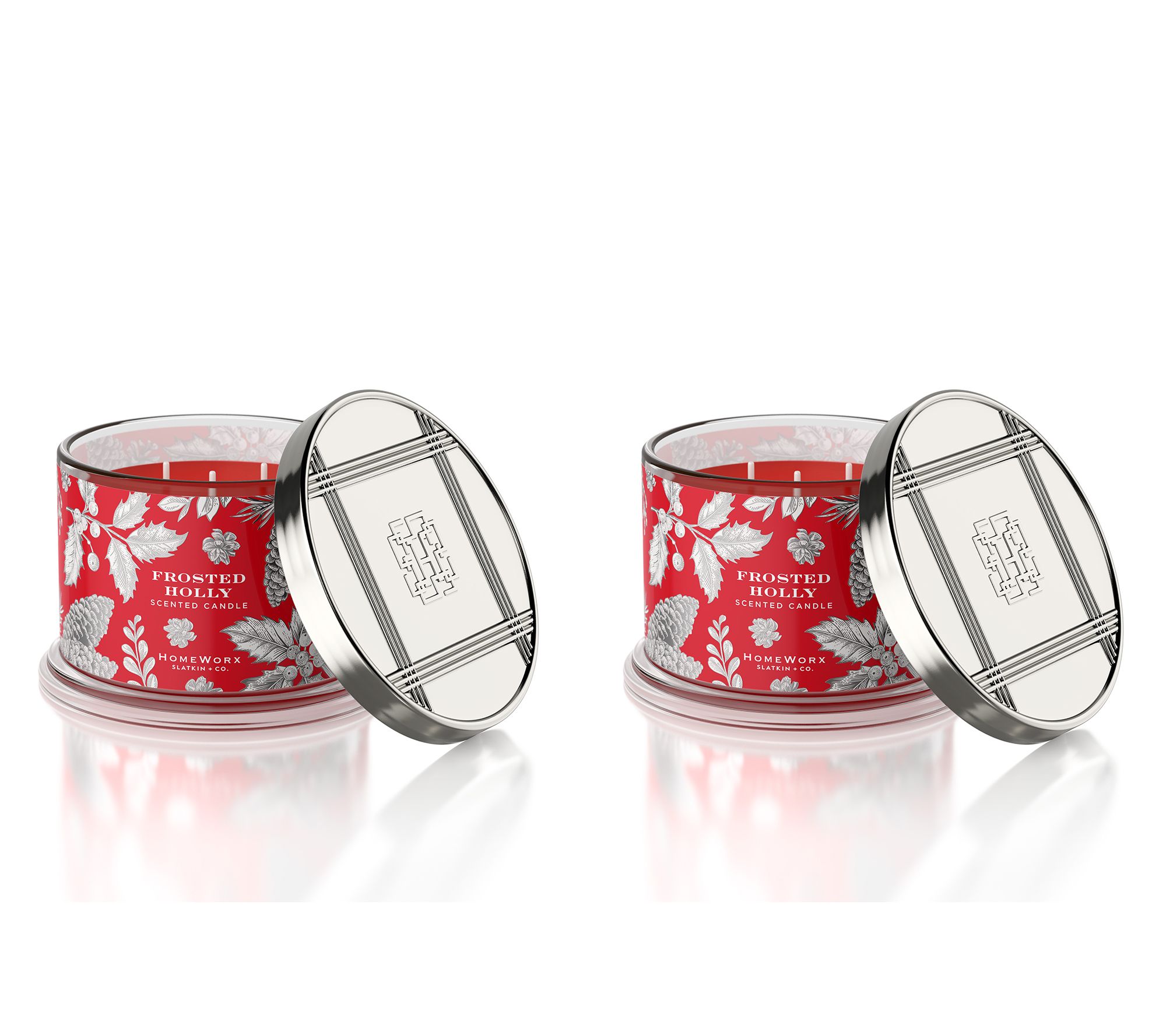 "As Is" HomeWorx by Slatkin + Co. S/2 14 oz Holiday Candles