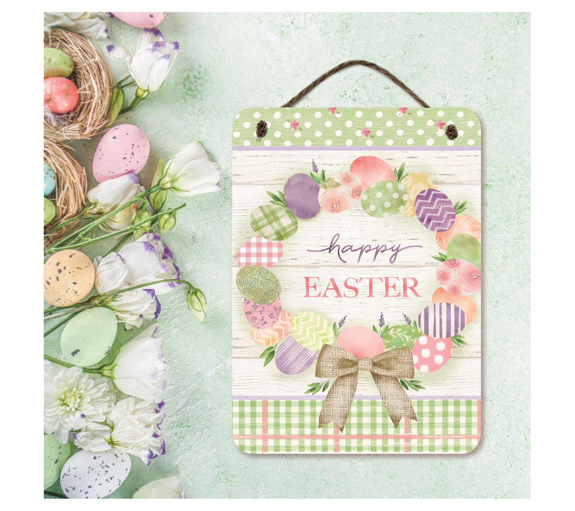Courtside Market Easter Egg Wreath green 12x16Artboard with T