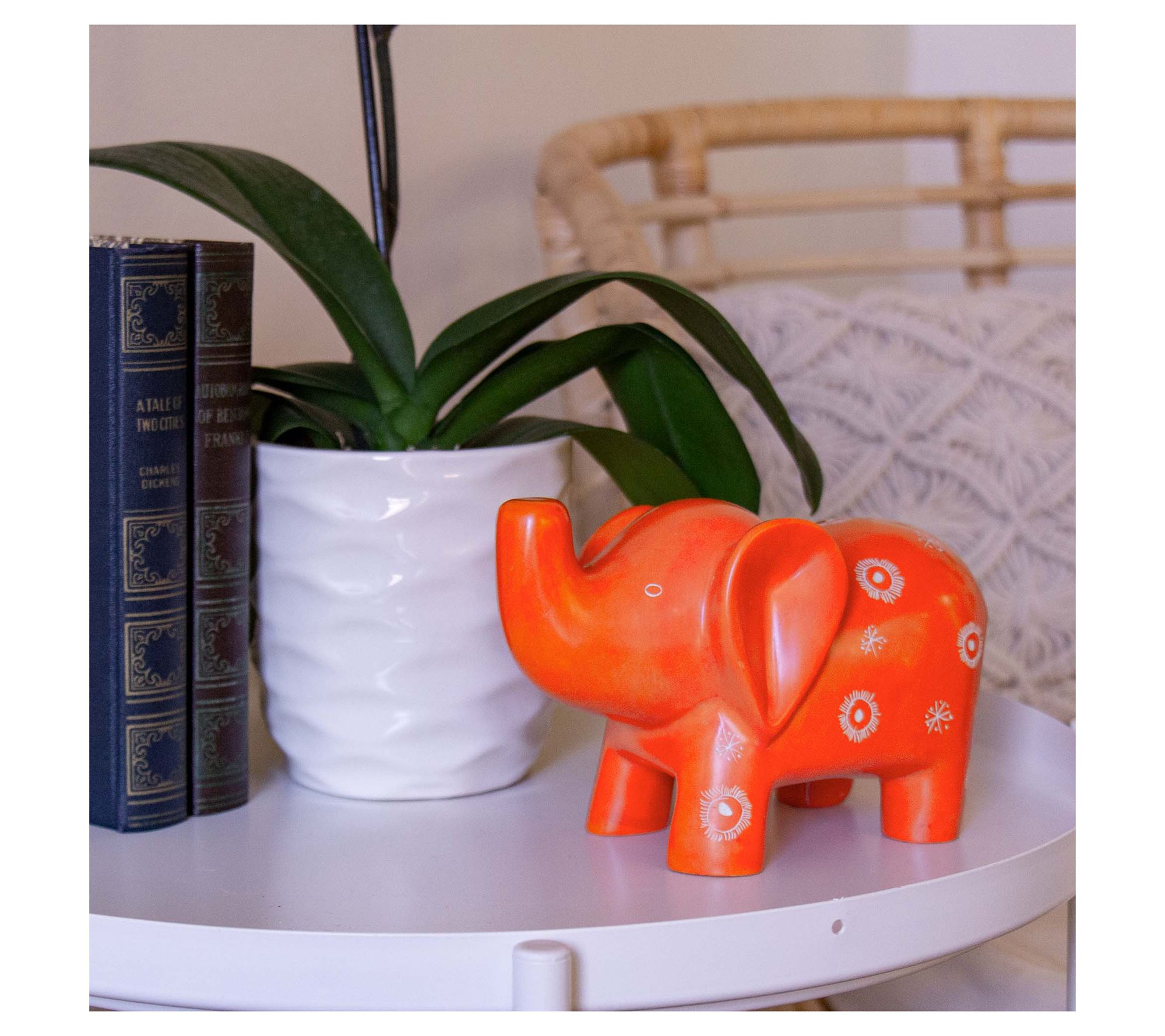 Global Crafts Soapstone Elephant Sculpture or Bookend