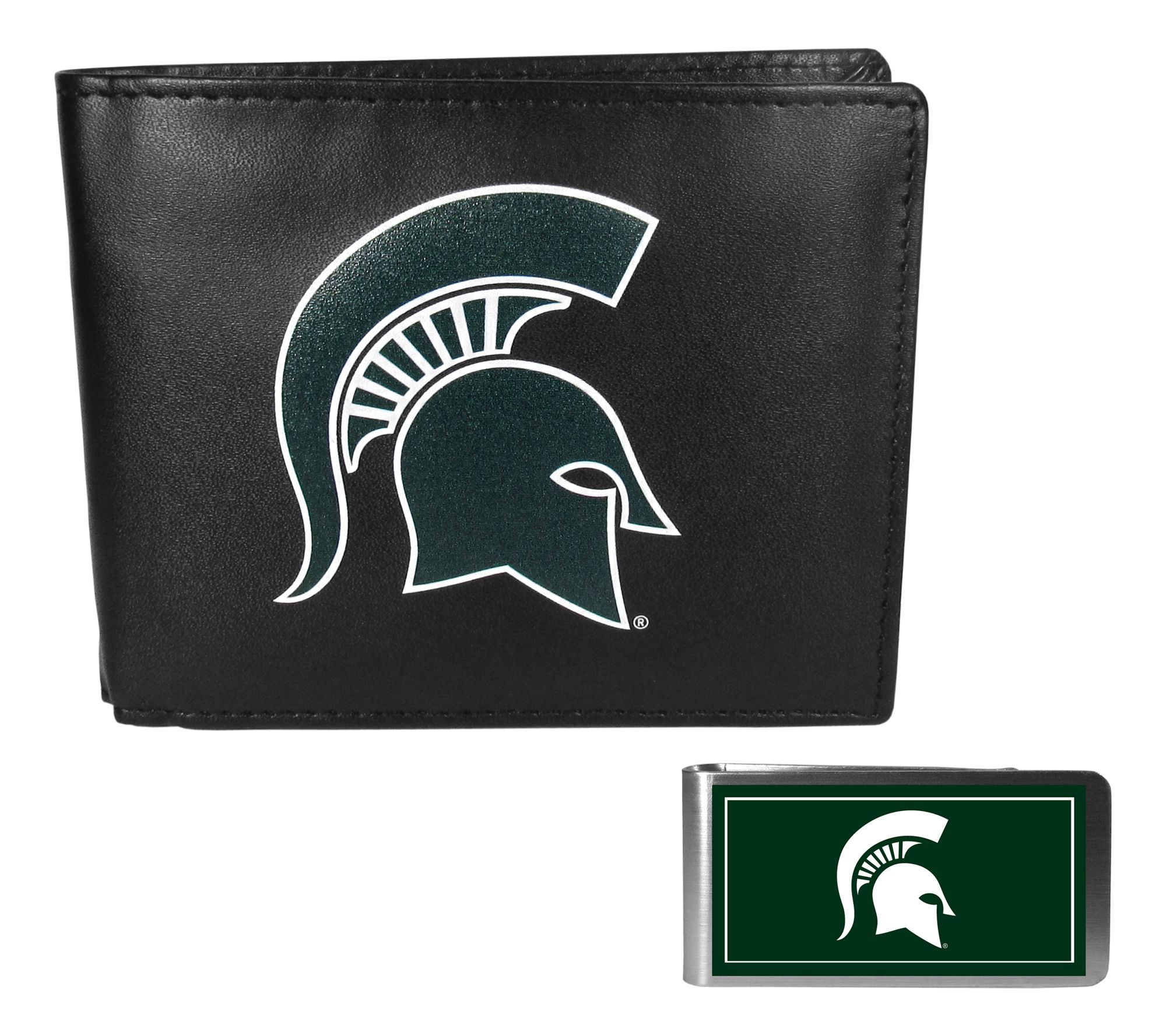 Siskiyou Sports NCAA College Leather Wallet & Color Money Clip