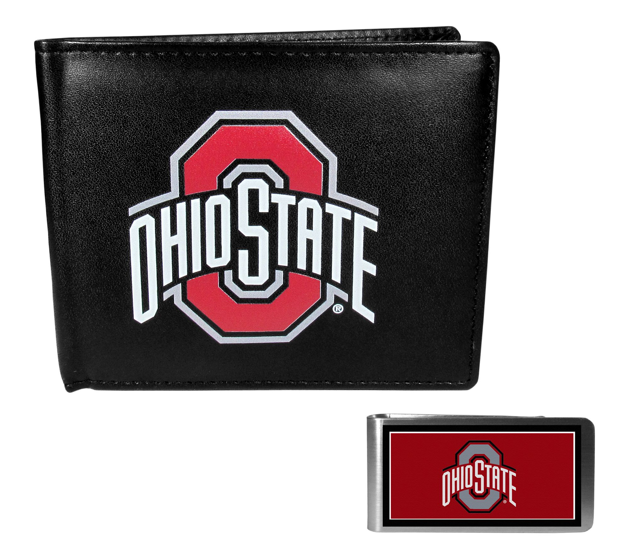 Siskiyou Sports NCAA College Leather Wallet & Color Money Clip