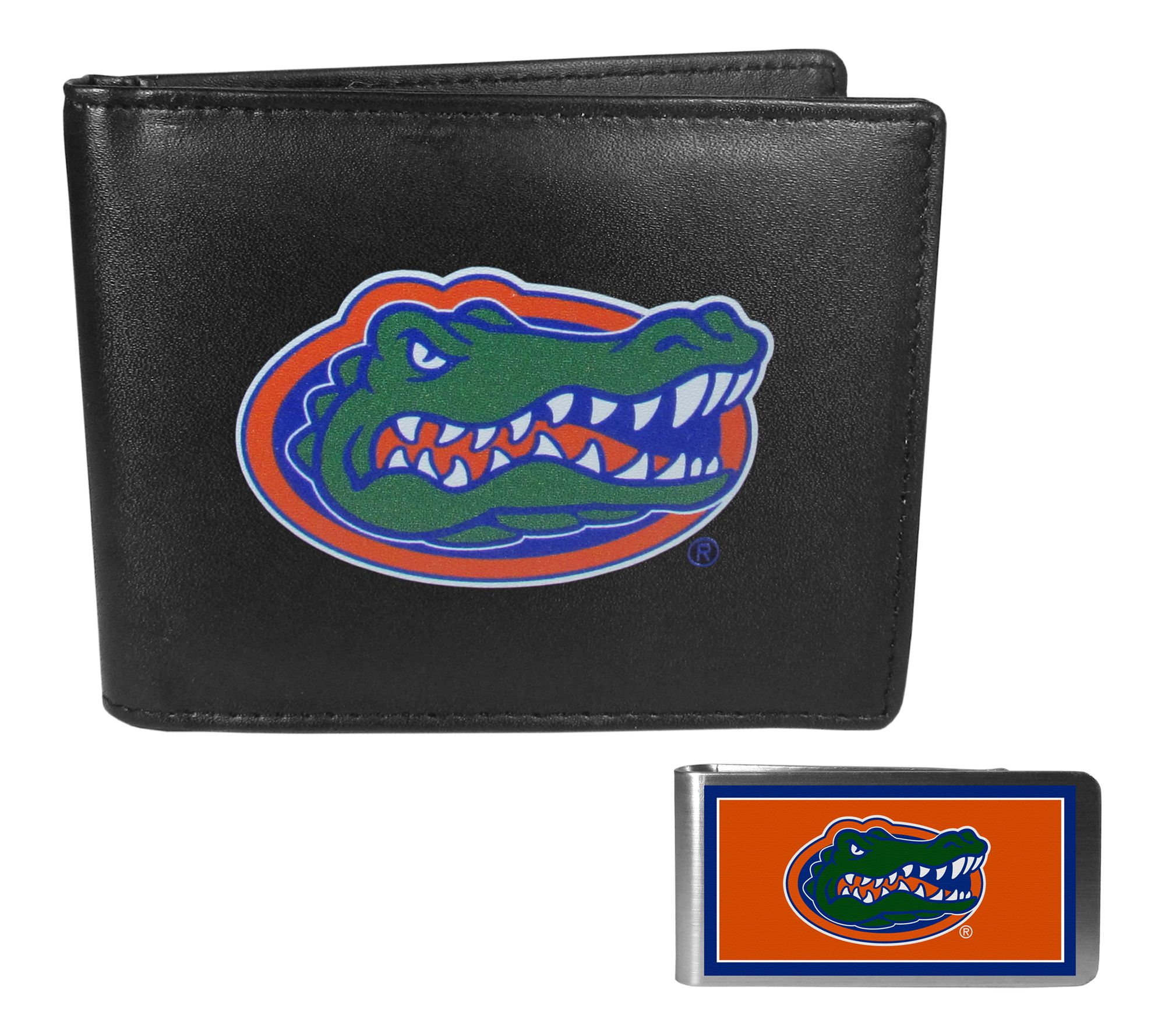 Siskiyou Sports NCAA College Leather Wallet & Color Money Clip