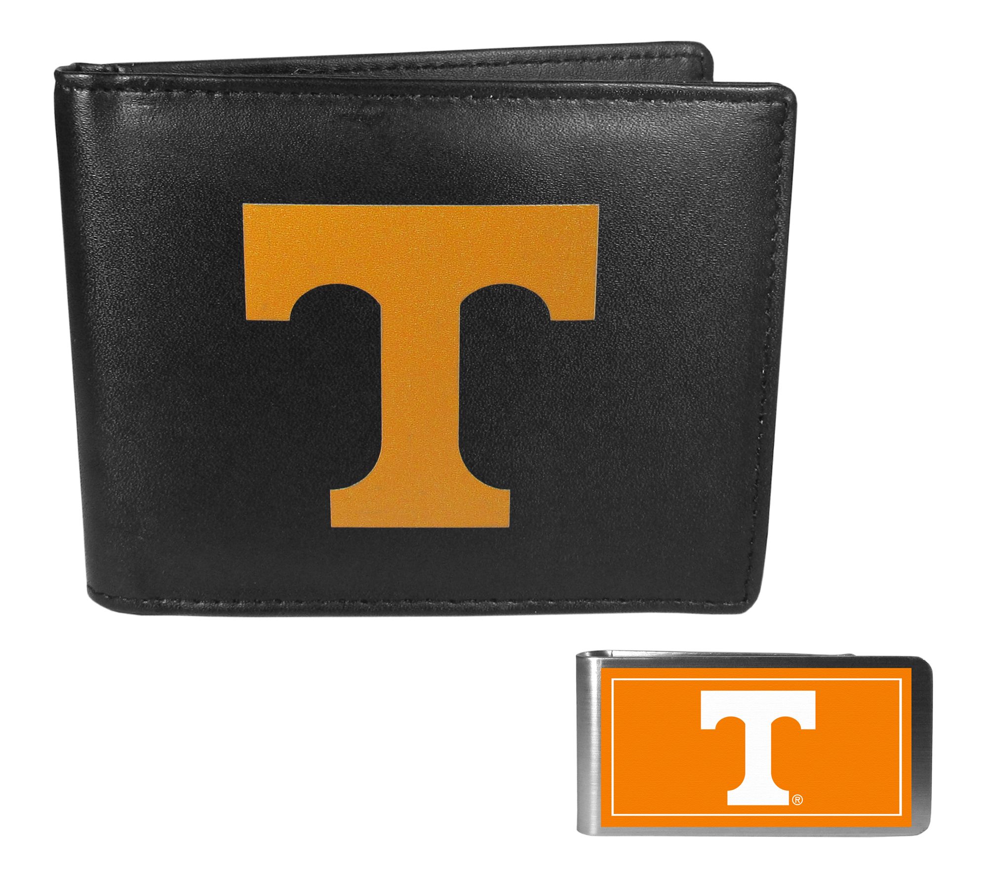 Siskiyou Sports NCAA College Leather Wallet & Color Money Clip