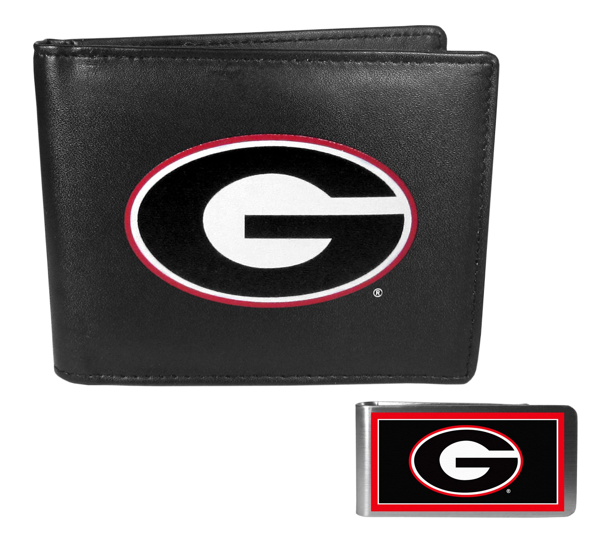 Siskiyou Sports NCAA College Leather Wallet & Color Money Clip